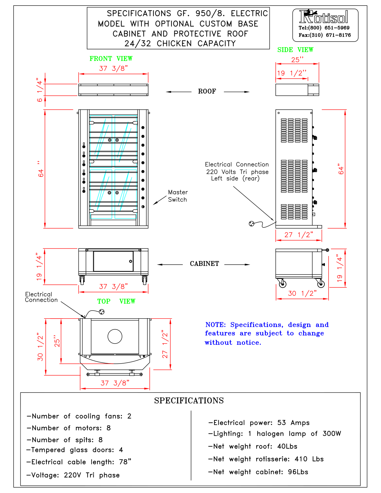 Rotisol GF 950 -8, sp958sre-m User Manual