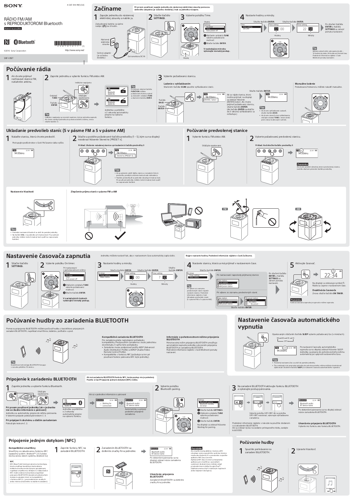 Sony SRF-V1BT User Manual