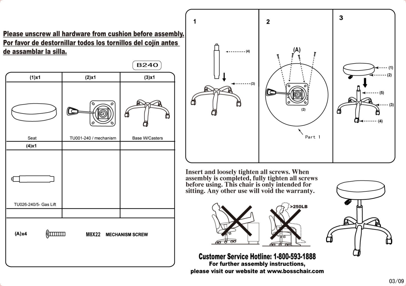 Boss B240BK Assembly Guide