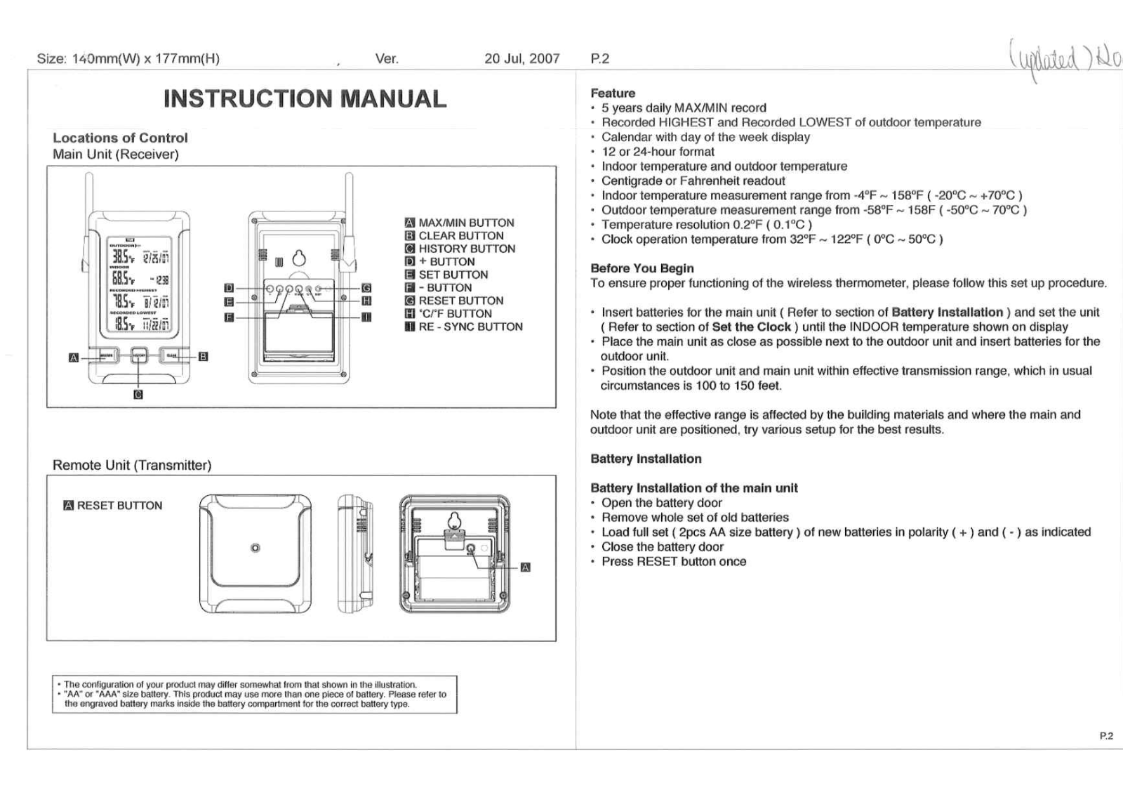 Electronics Tomorrow 945190807, 943390807 User Manual