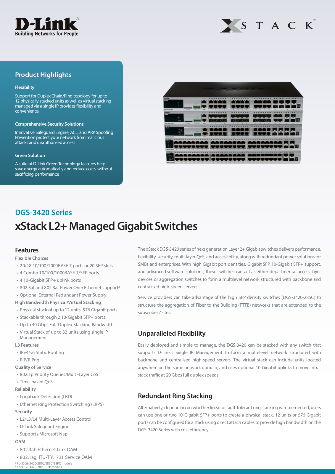 D-Link DGS-3420-28PC Product Data Sheet