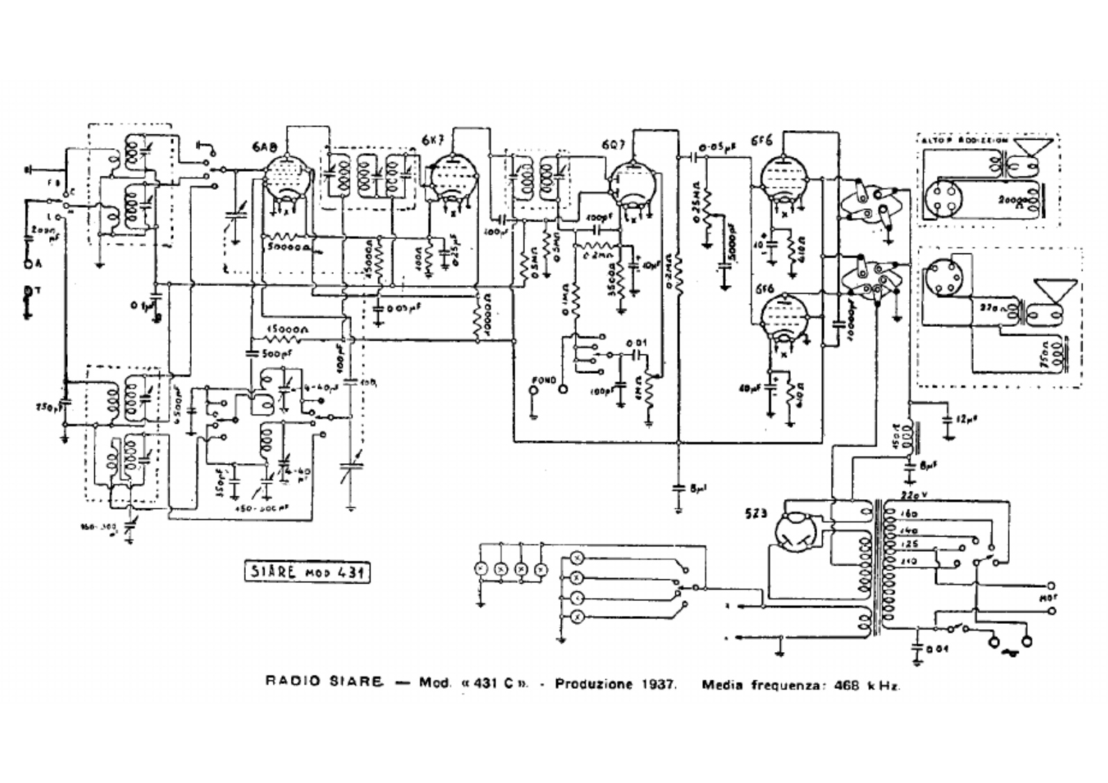 Siare Crosley 431c schematic