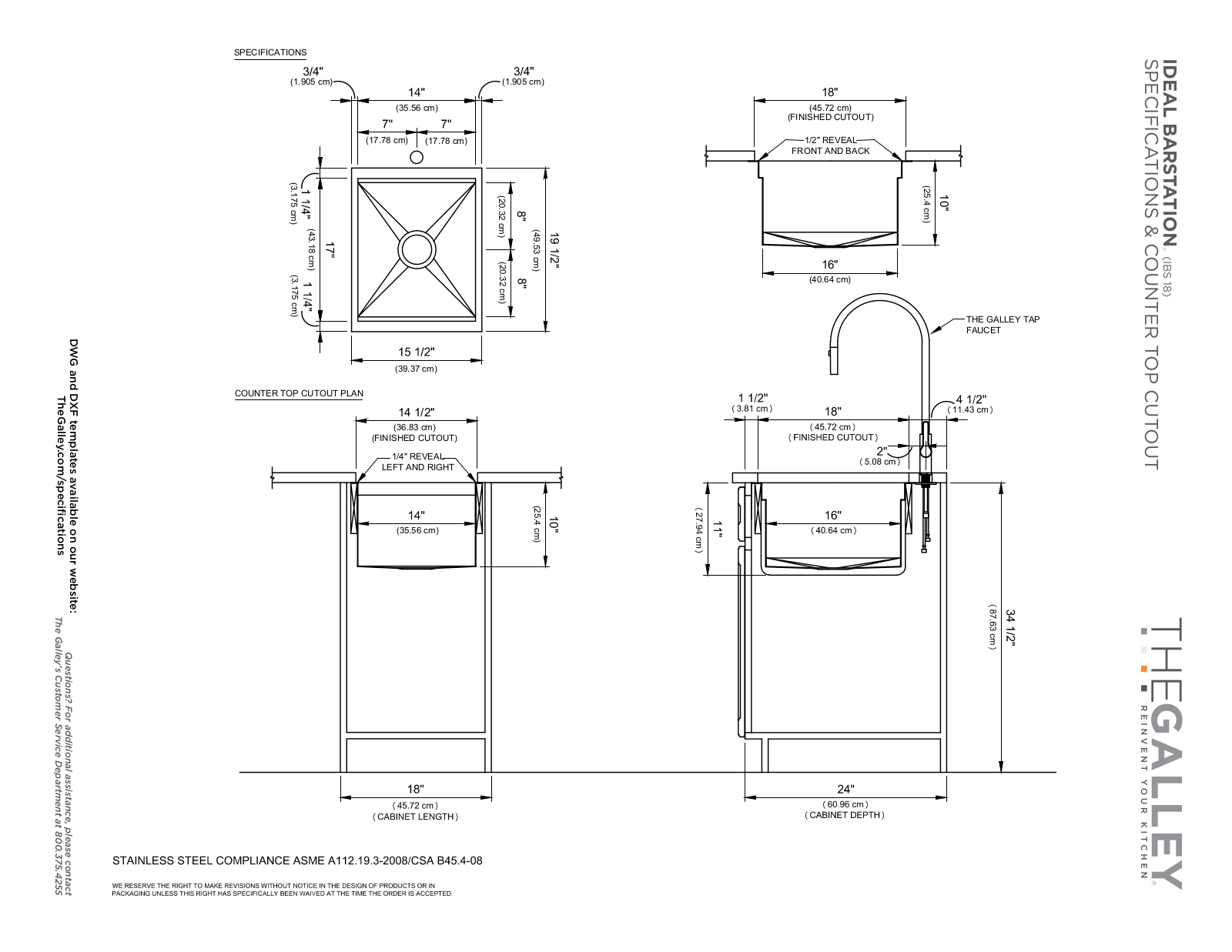 The Galley IBS-18 Cutout Template