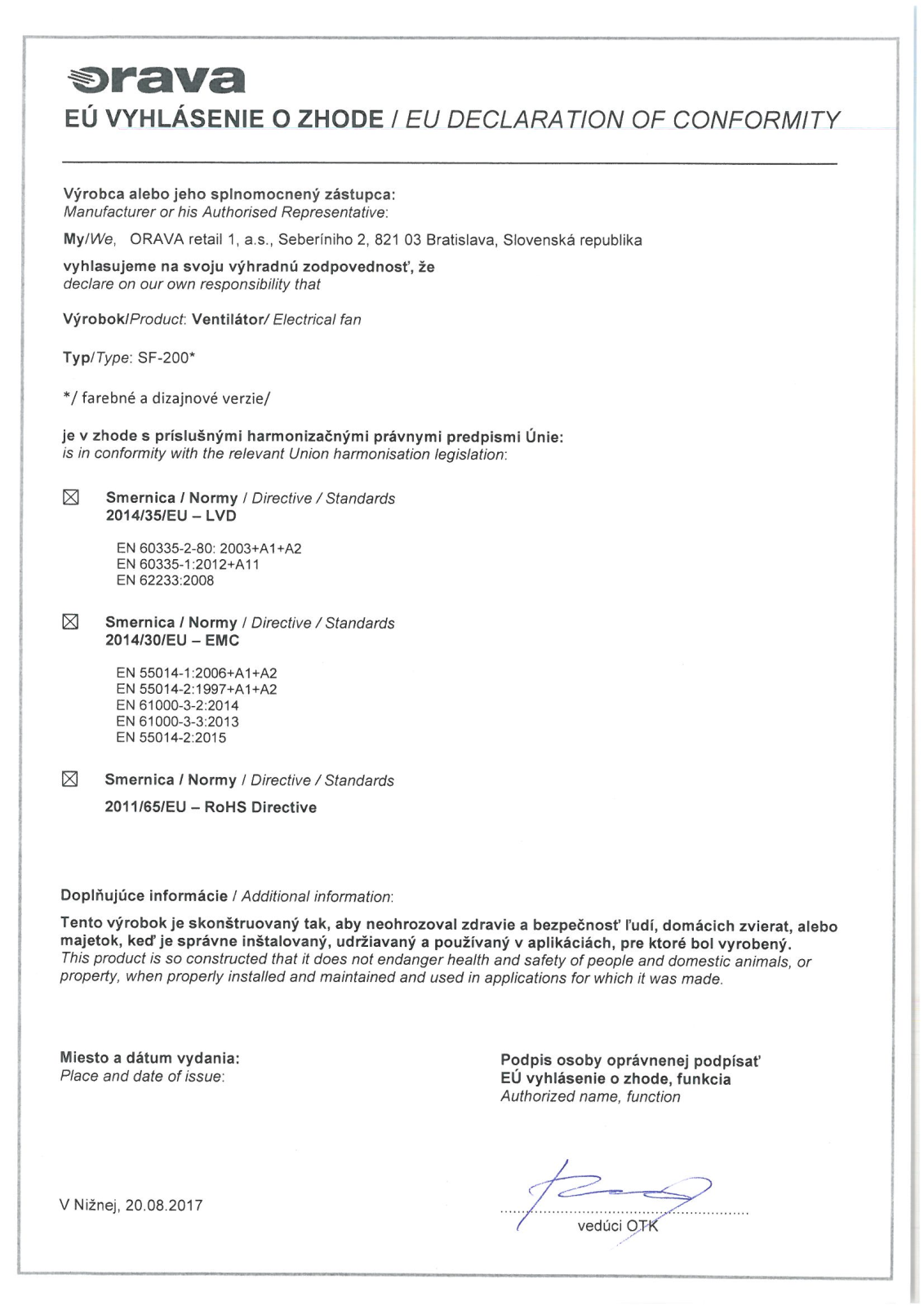 Orava SF-200, SF-13, SF-19, SF-10 User Manual