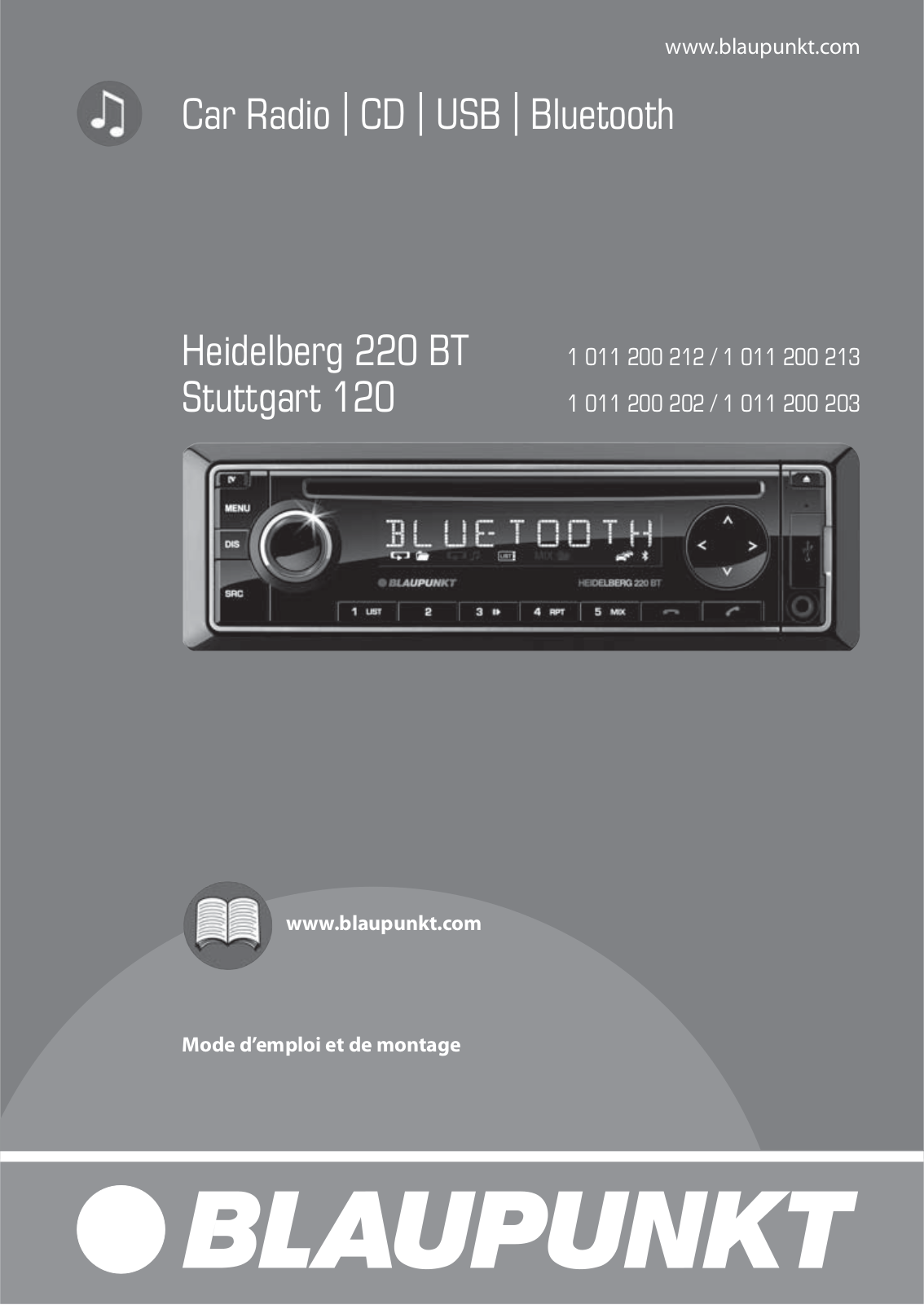 BLAUPUNKT HEIDELBERG 220 BT, STUTTGART 120 User Manual
