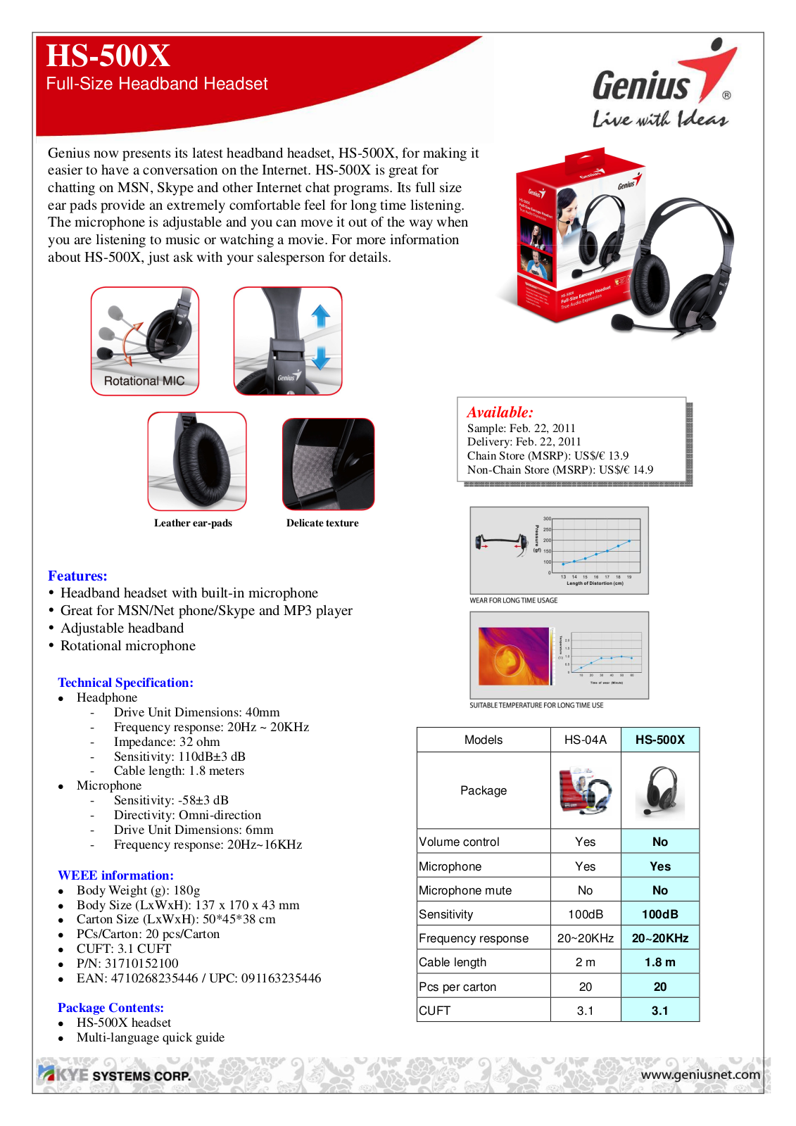 Genius HS-500X BROCHURE