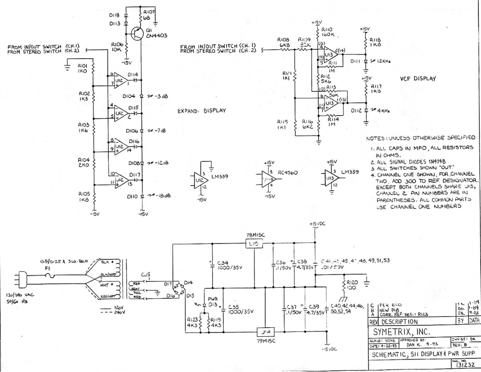 Symetrix 511A, 1B00 Schematic