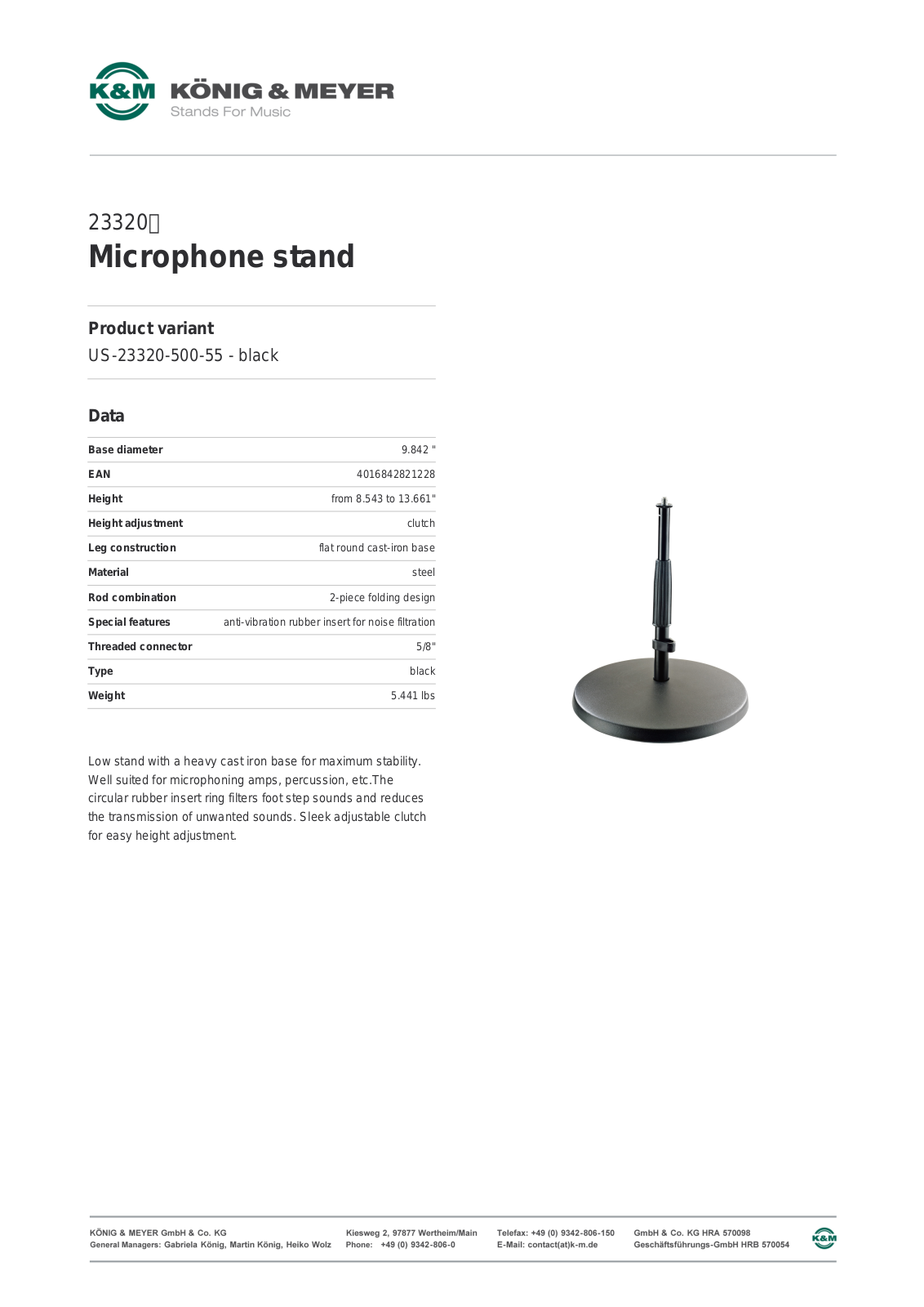 K&M 23320 Data Sheet