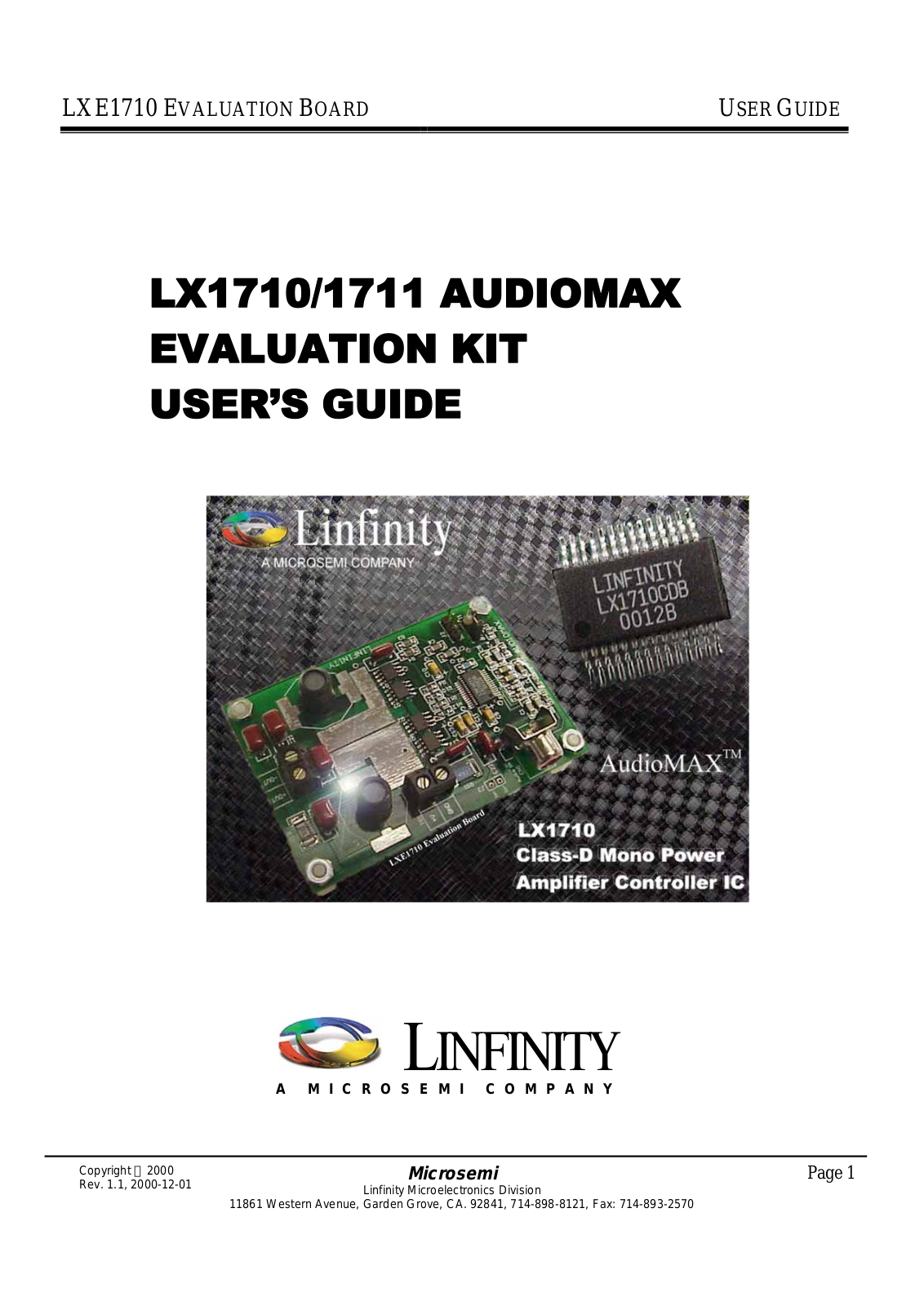 Microsemi Corporation LXE1710EvalKit Datasheet