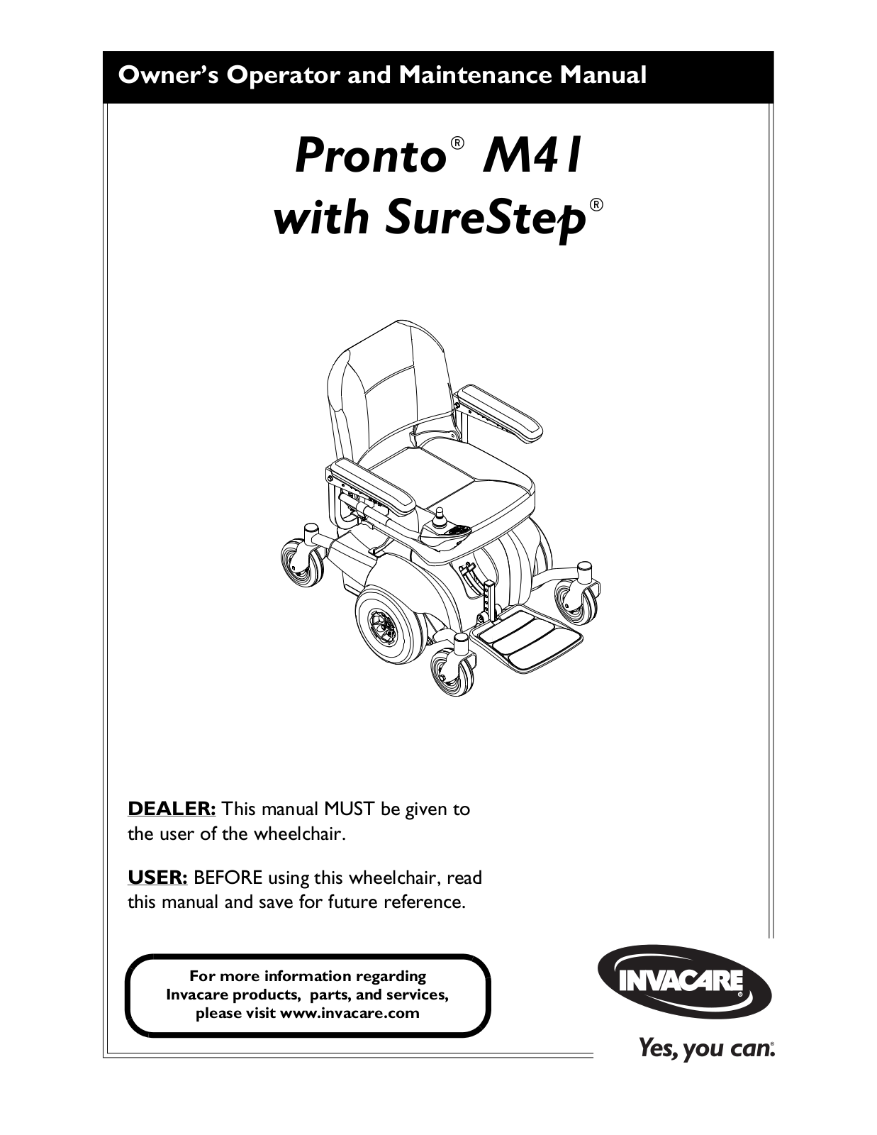 Invacare M41 User Manual