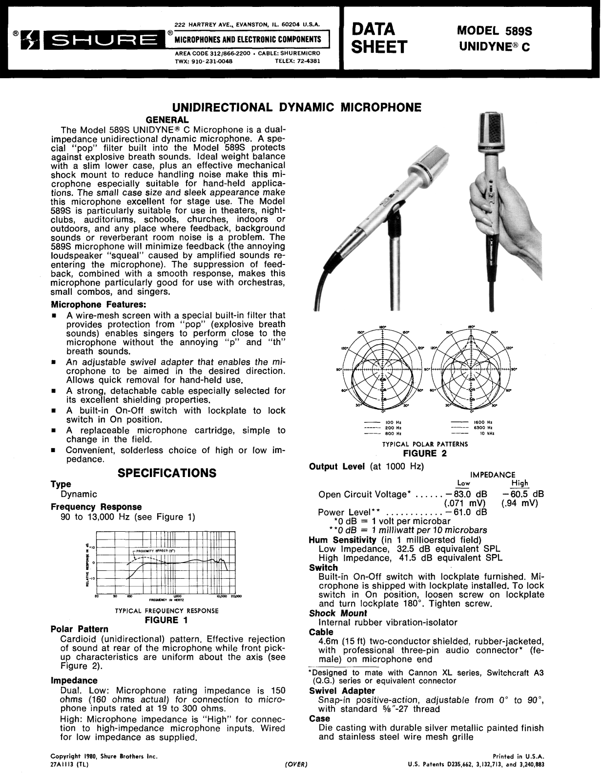 Shure 589S User Guide