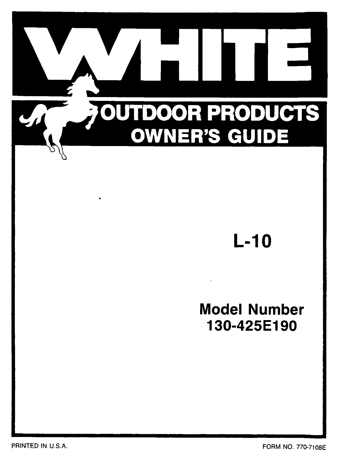 white L10 operators Manual