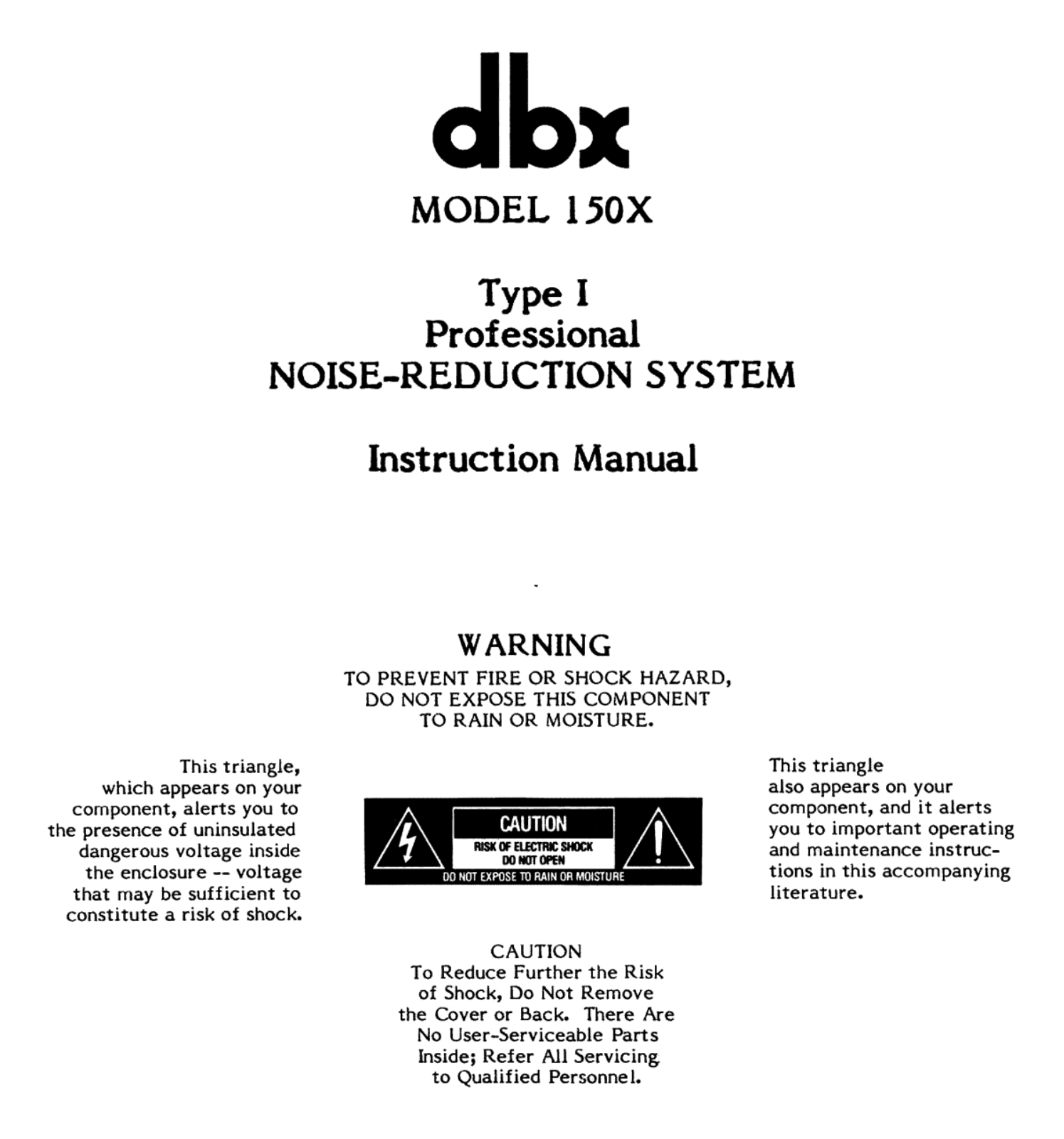 dbx 150-X Owners manual