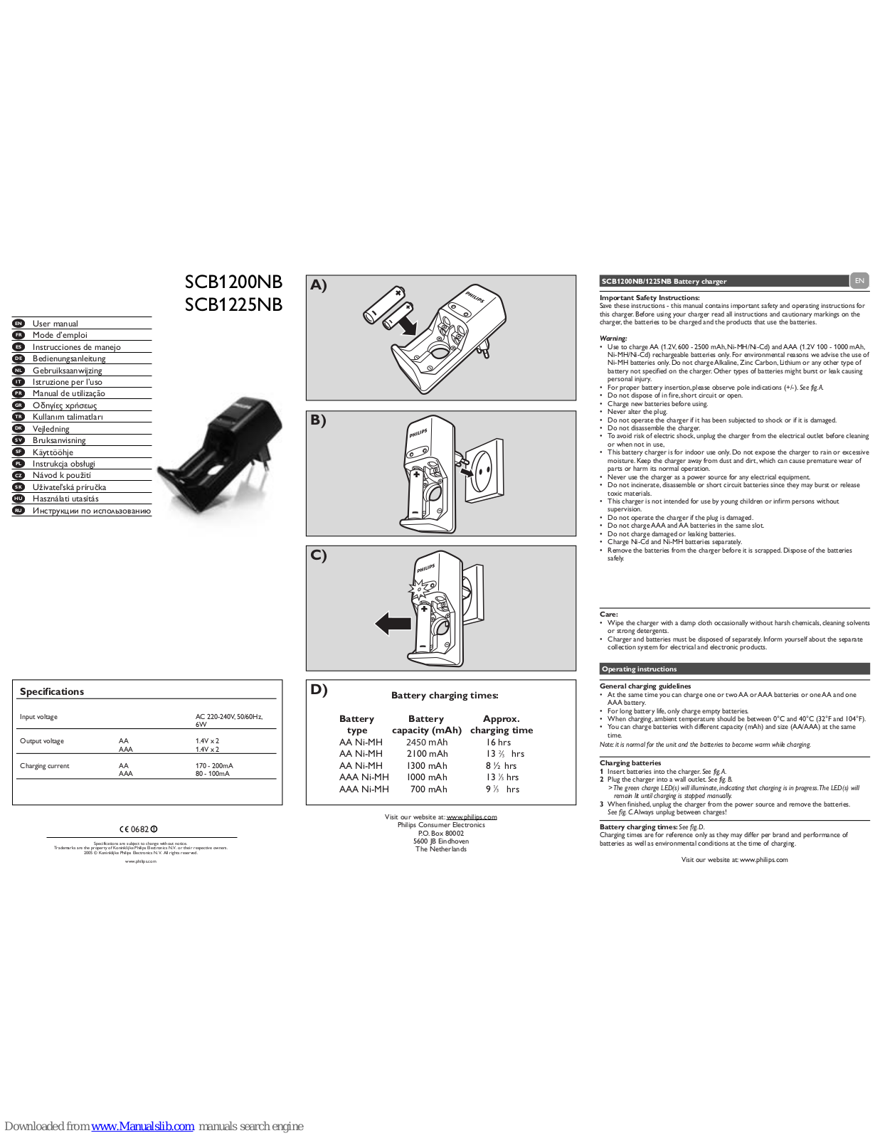 Philips SCB1200NB/05, SCB1200NB/12, MultiLife SCB1200NB, MultiLife SCB1225NB User Manual - ManualMachine.com