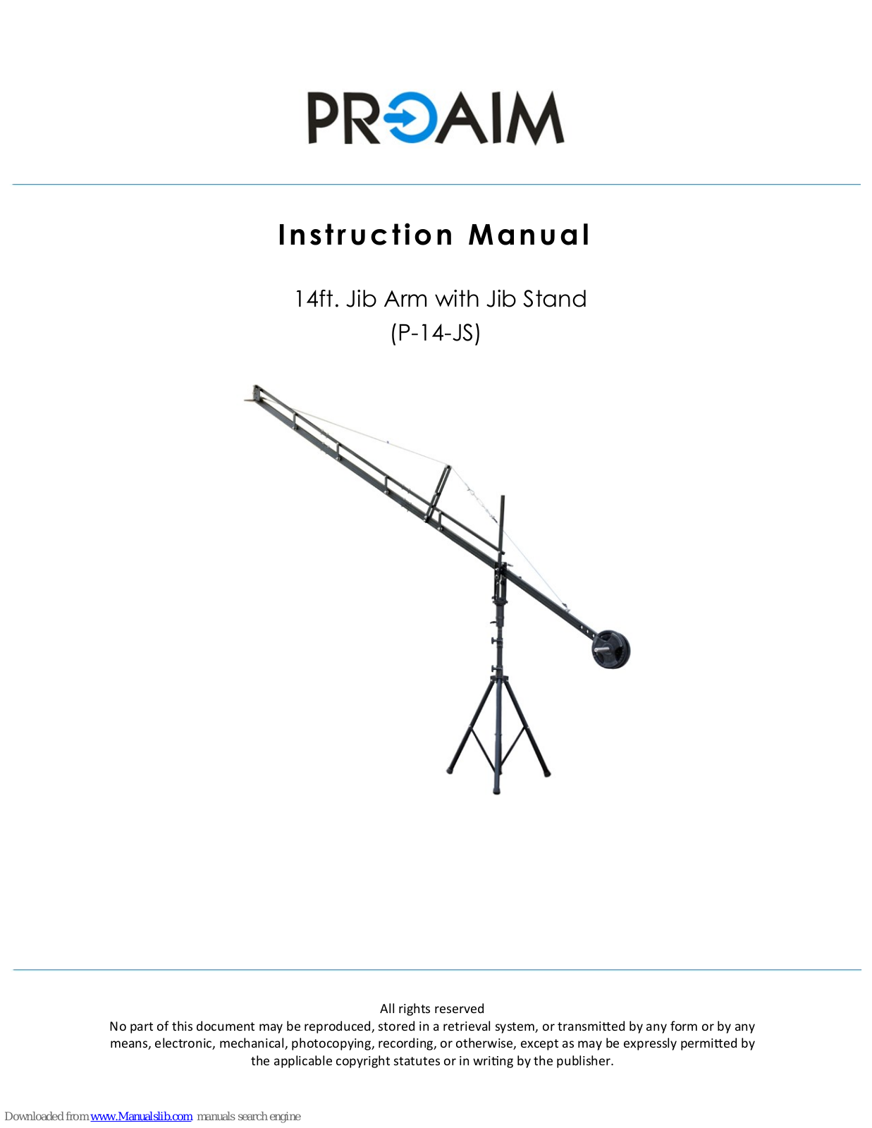 PROAIM 14ft. Jib Arm with Jib Stand Instruction Manual