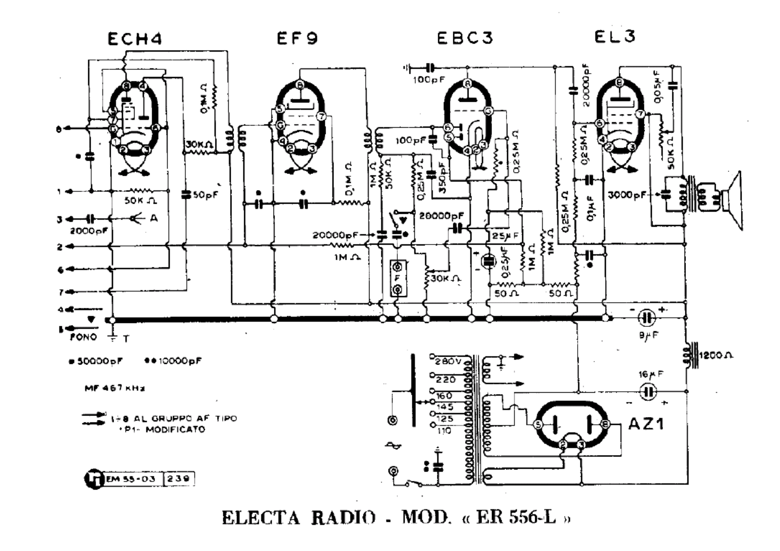 Electa Radio er556l schematic