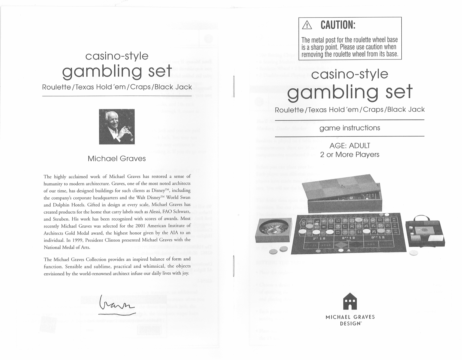 HASBRO Casino Syle Gabling Ki User Manual