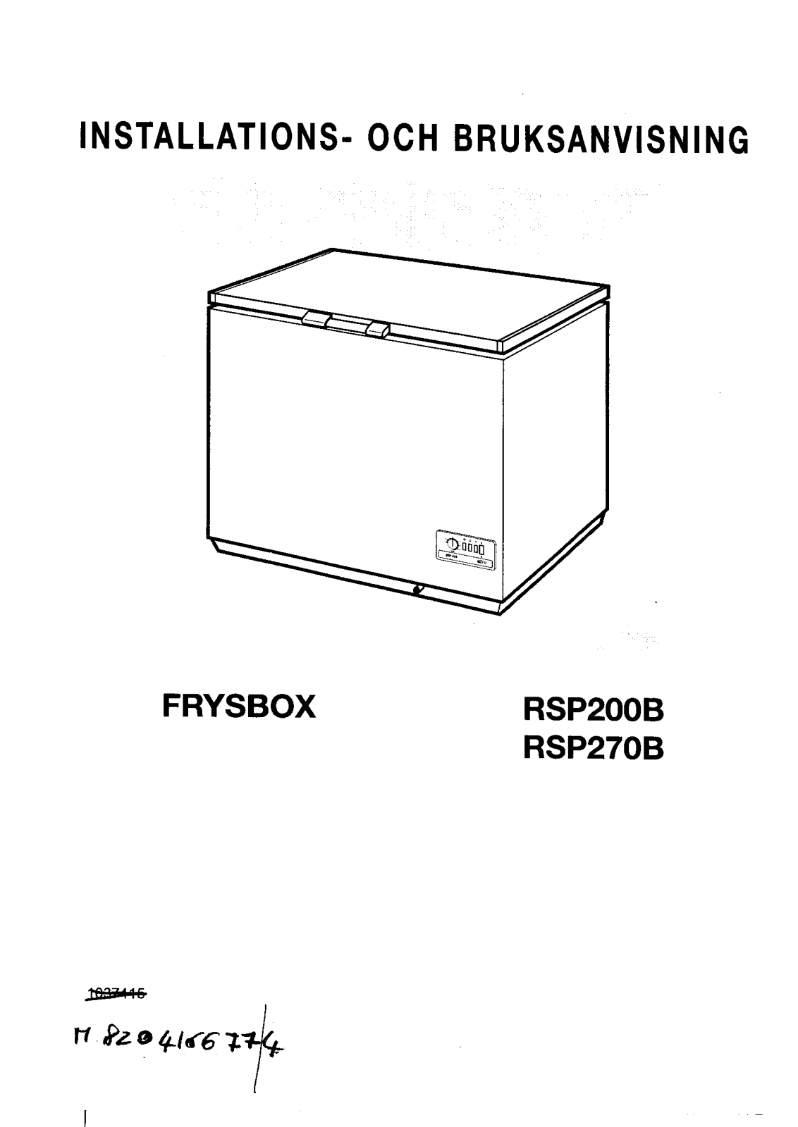 Rosenlew RSP270B, RSP200B User Manual