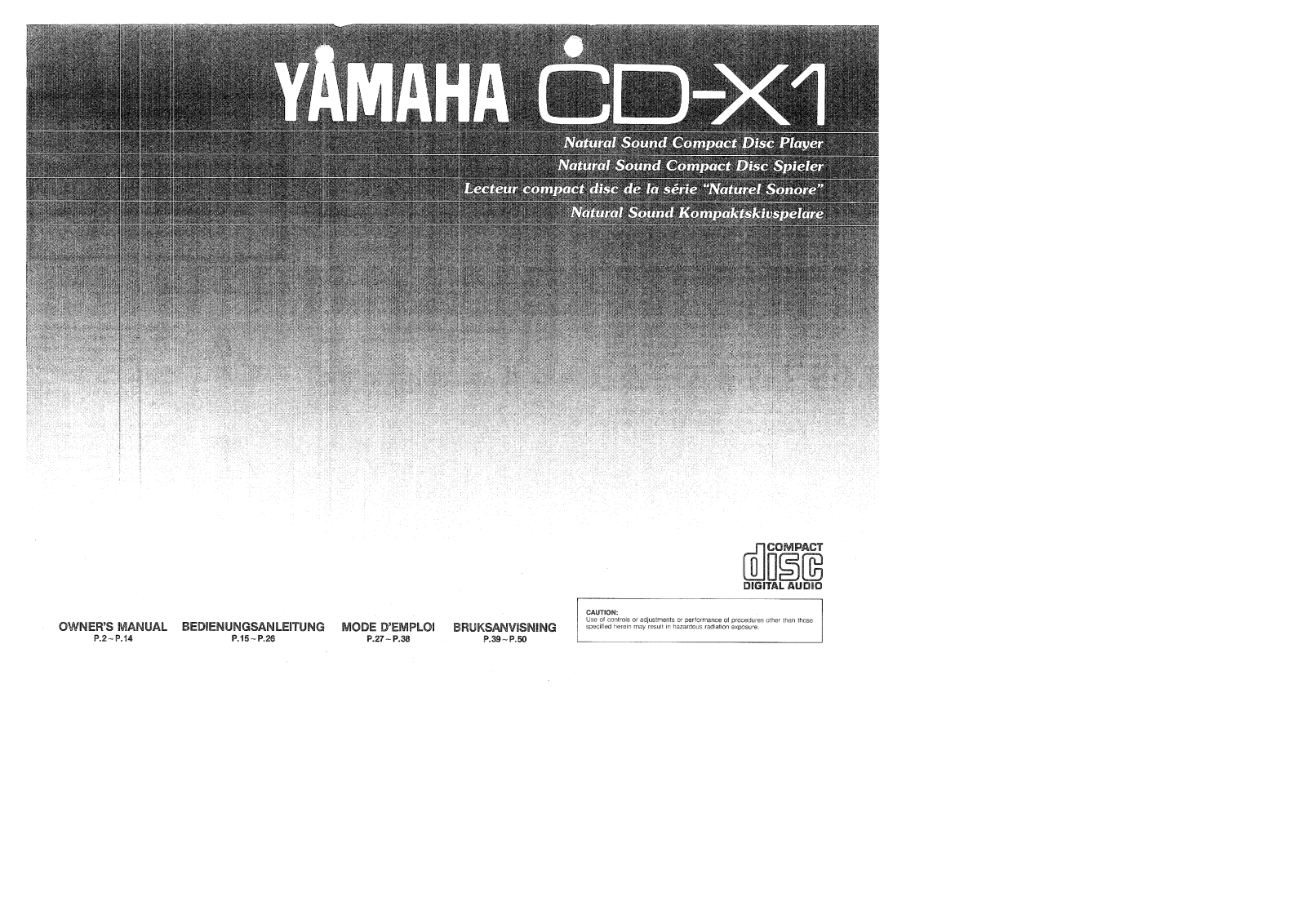 Yamaha CD-X1 Owner Manual