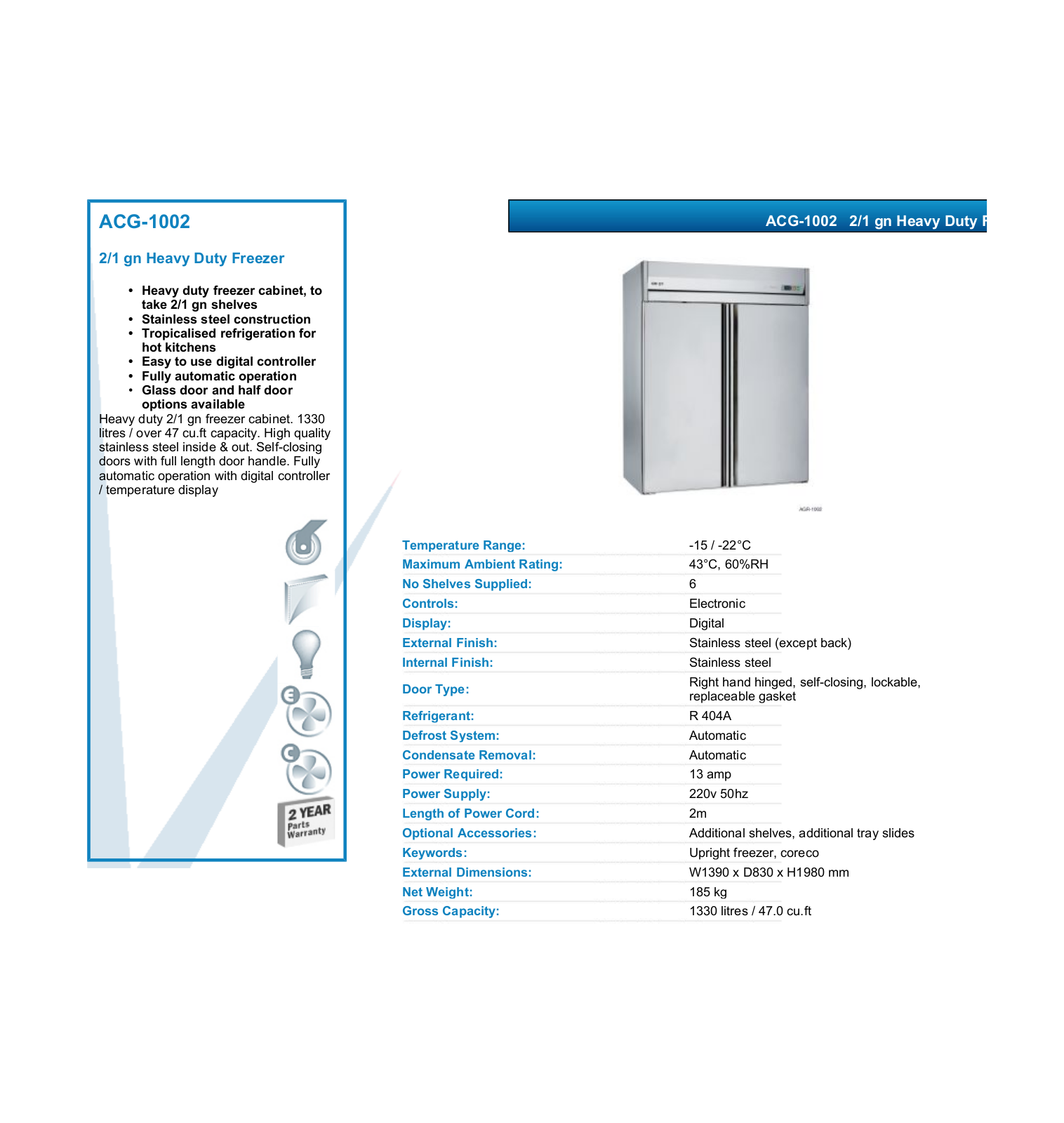 Valera ACG-1002 DATASHEET