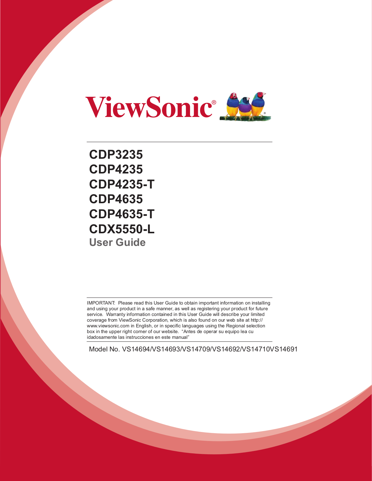 Viewsonic CDP4235, CDP4235-T, CDP4635-T, CDP4635 User Manual