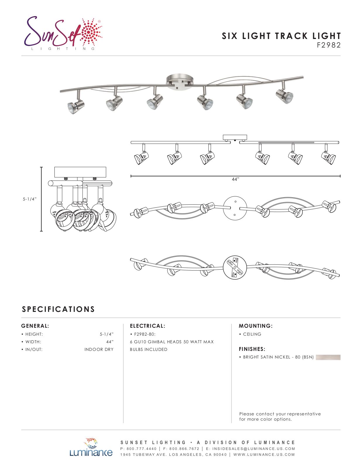 Sunset Lighting SUNS1710 Specifications - ManualMachine.com
