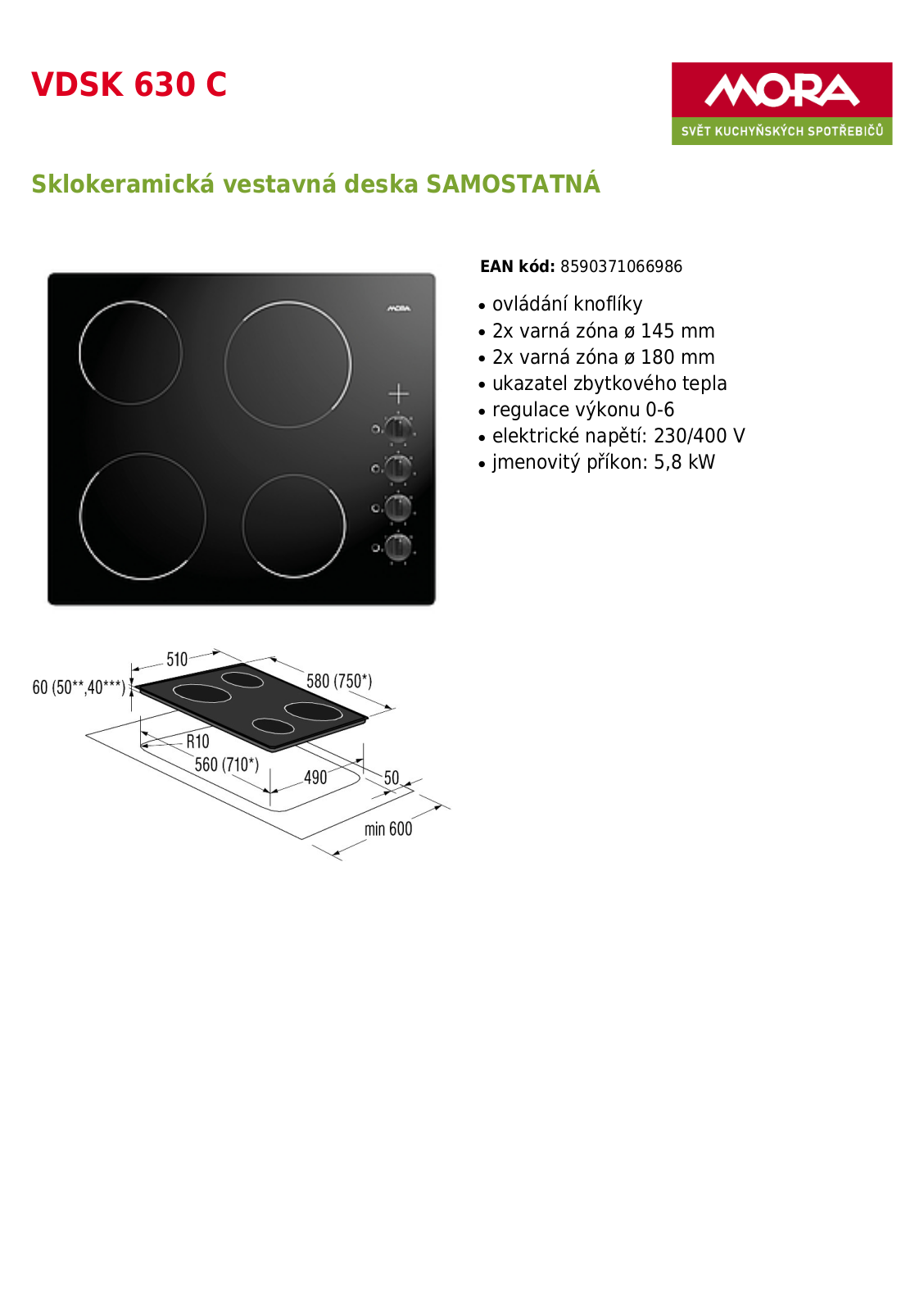 Mora VDSK 630 C User Manual