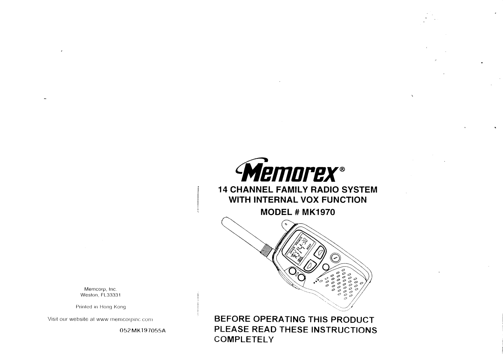 Memorex MK1970 User Manual