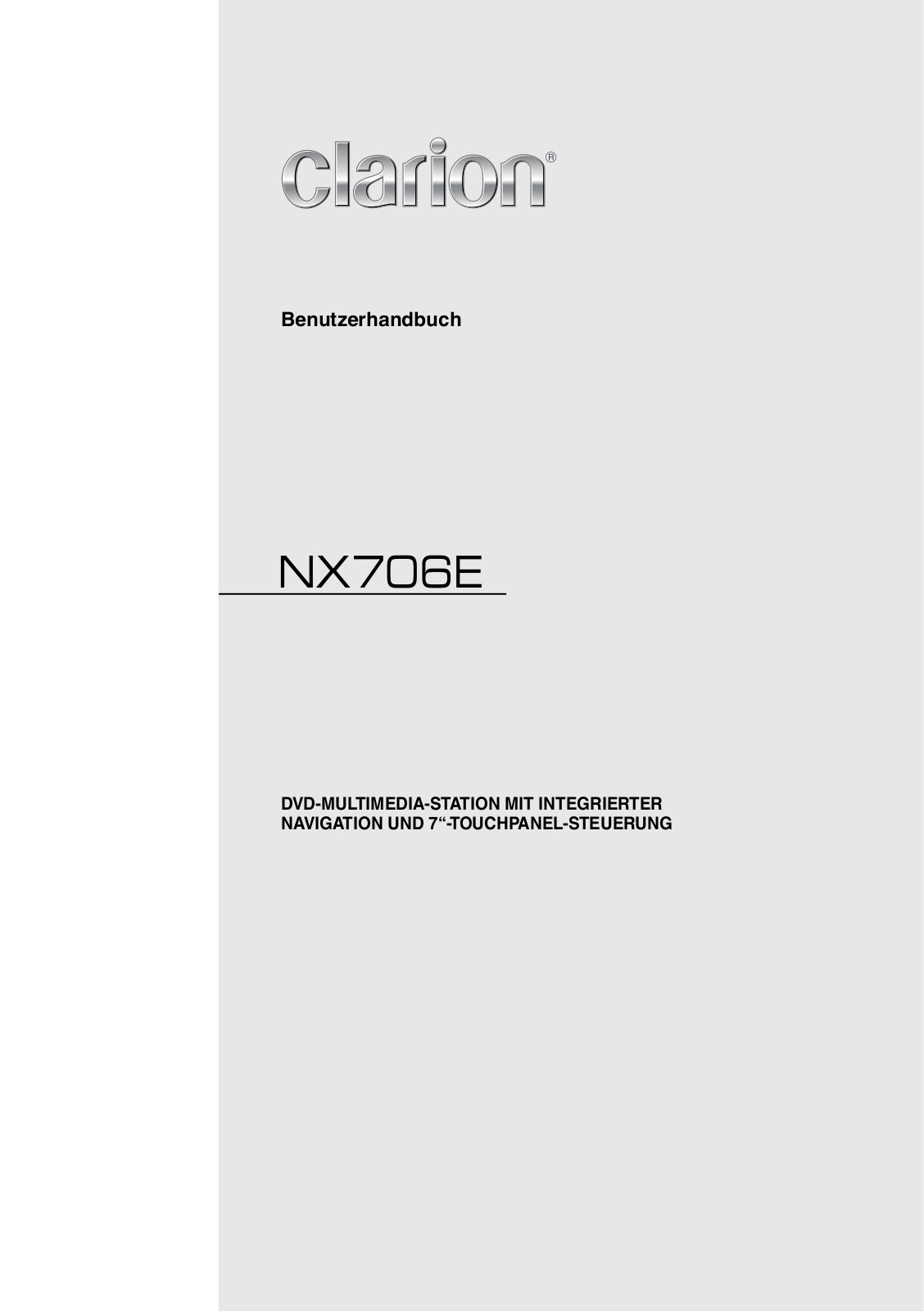 Clarion NX706E Owner`s Manual