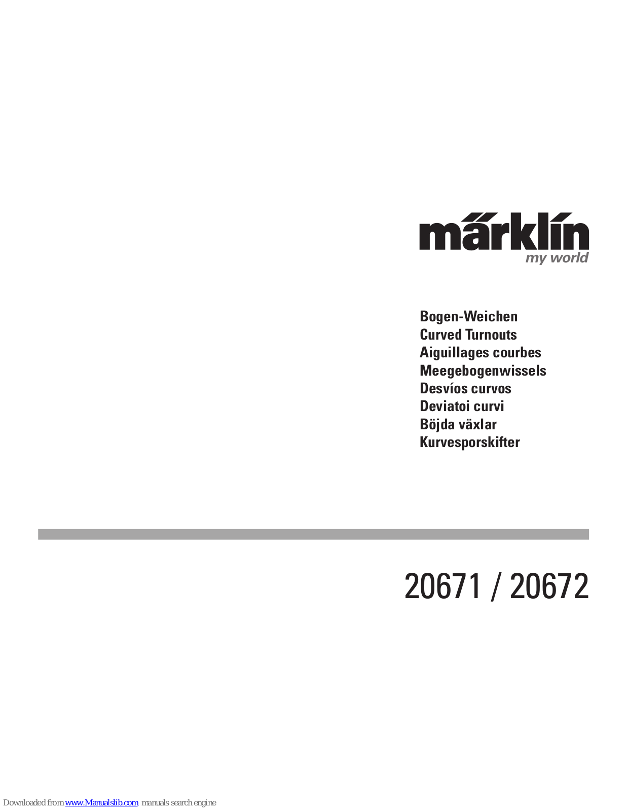 marklin 20671, 20672 User Manual - ManualMachine.com