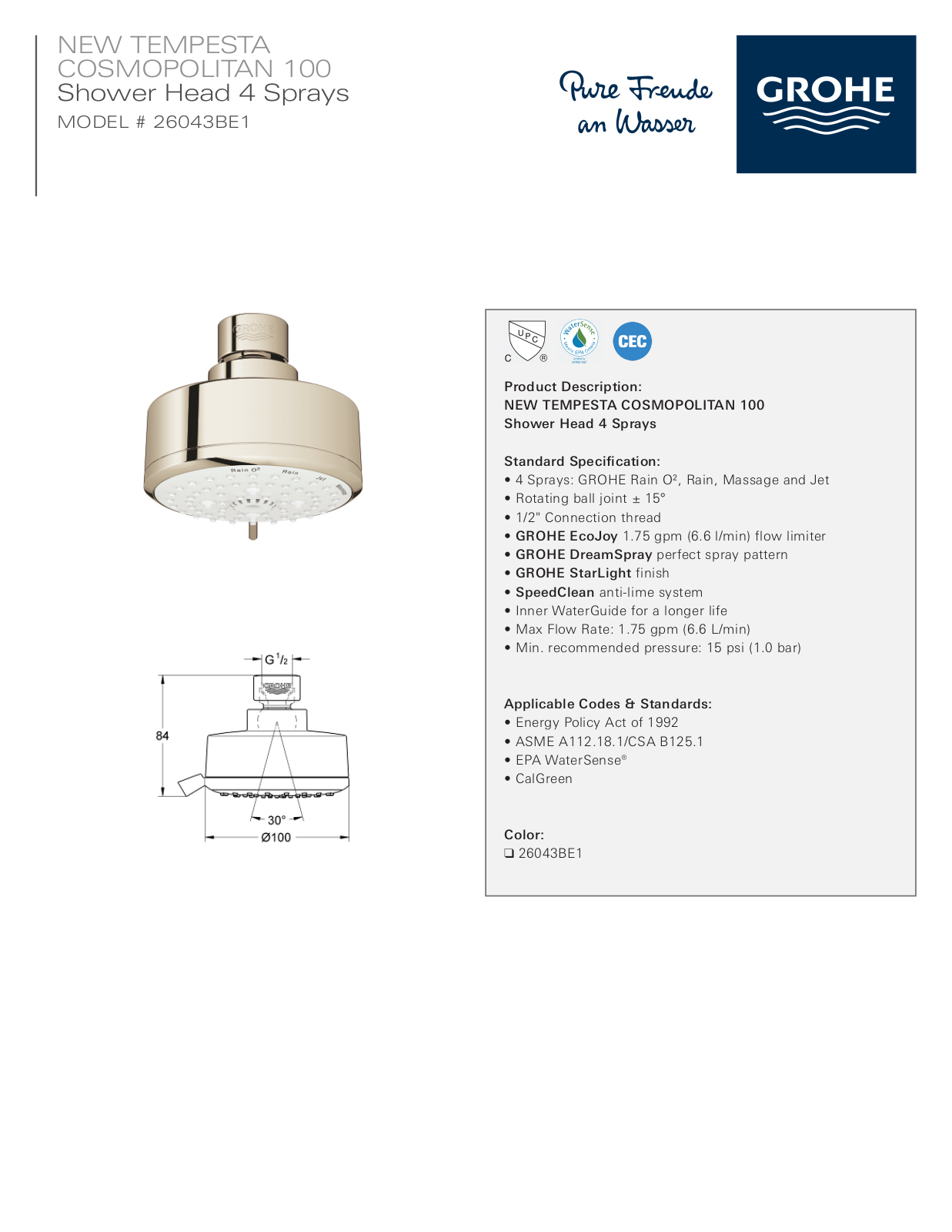 GROHE GRH4981 Specifications - ManualMachine.com