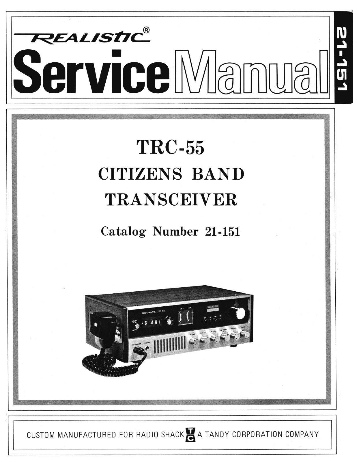 Realistic   RadioShack TRC-55 Service Manual