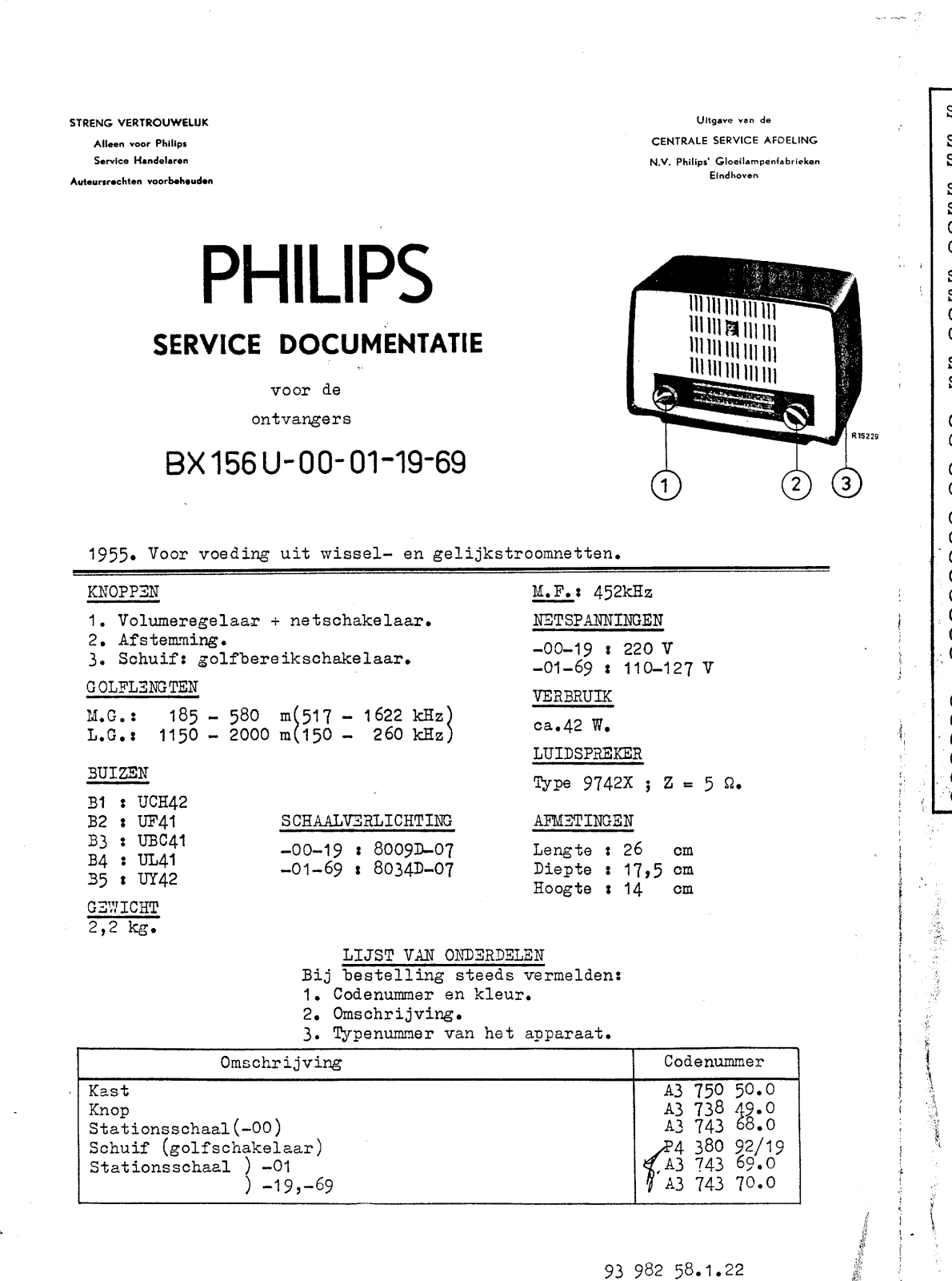 Philips BX-136-U Service Manual
