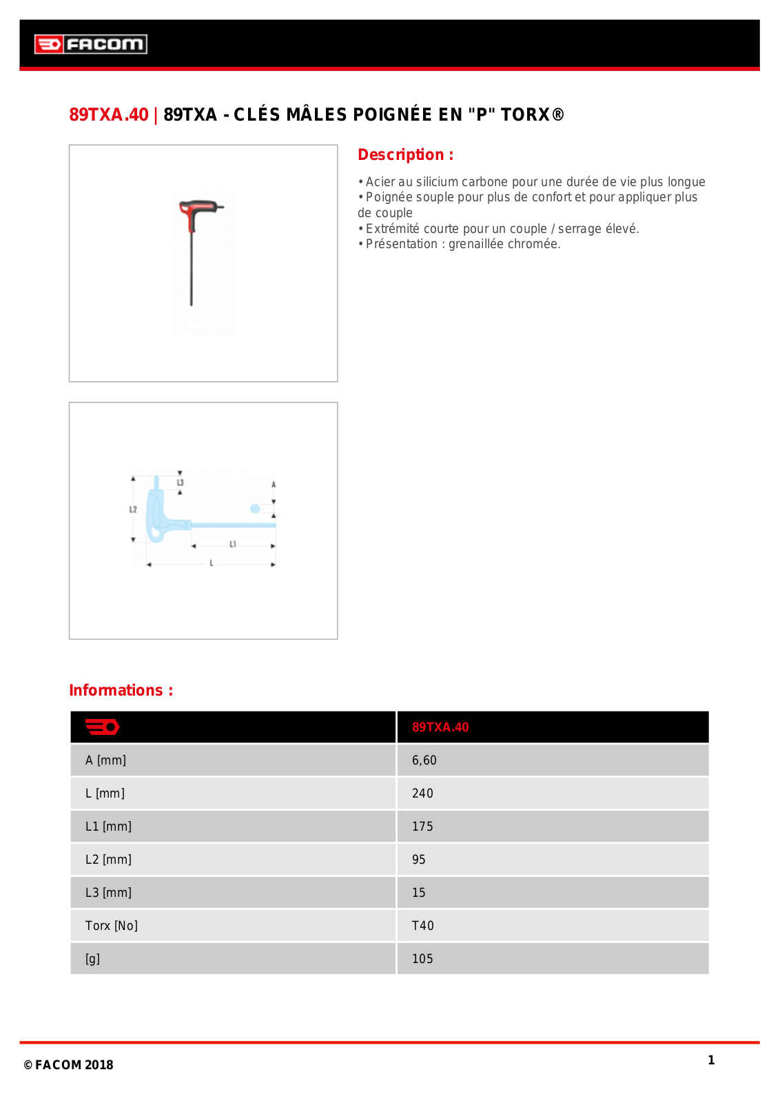 Facom 89TXA.40 Specification - ManualMachine.com