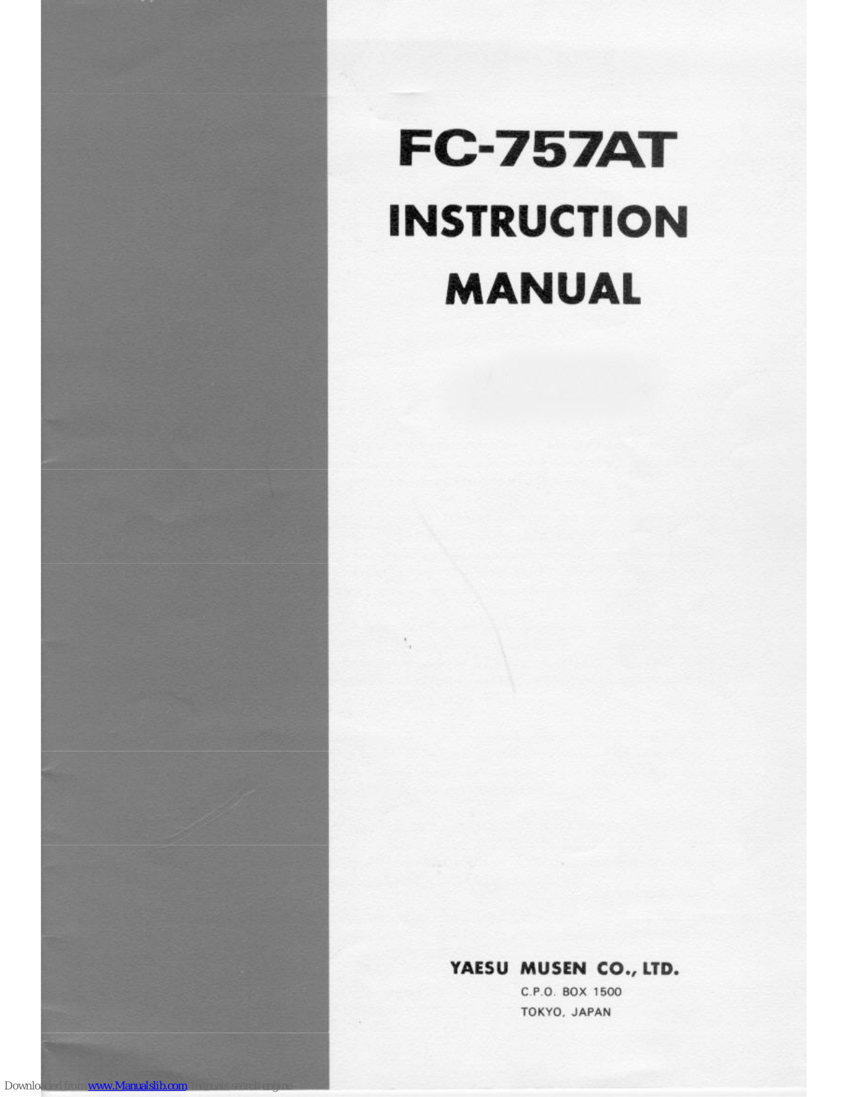 Yaesu FC-757AT Instruction Manual