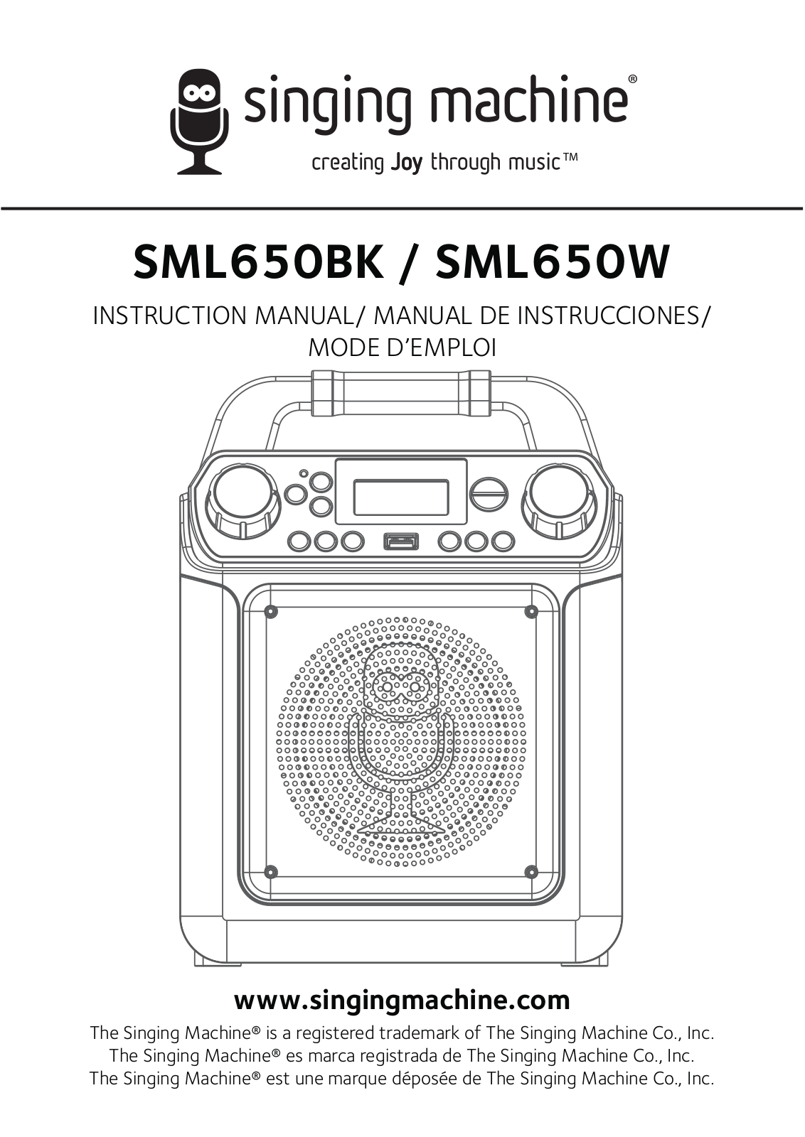 The Singing Machine SML650 Users manual