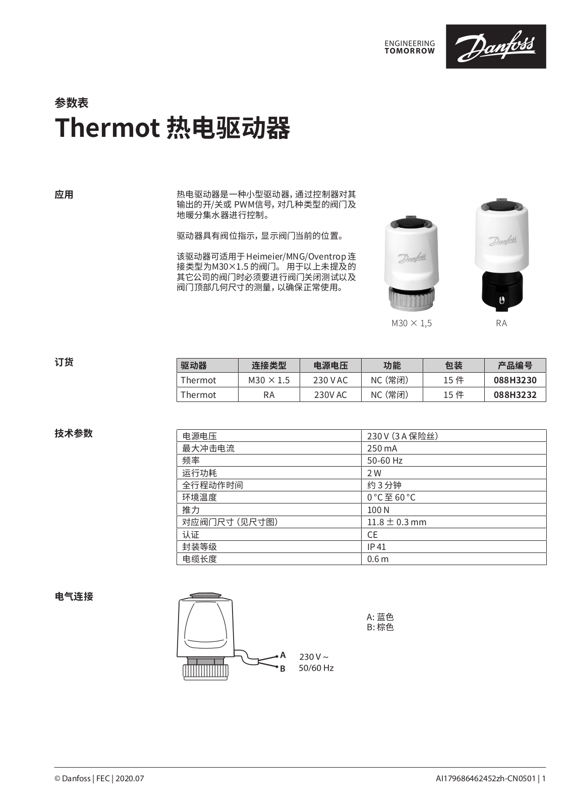 Danfoss Thermot Data sheet