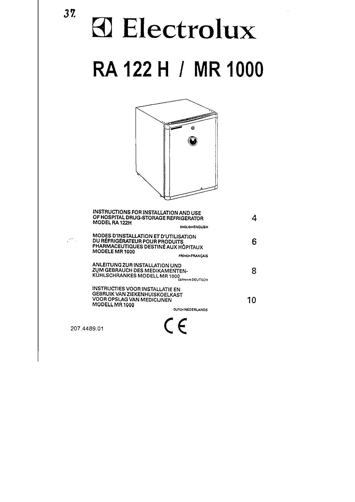 electrolux MR1000, ra 122h User Manual