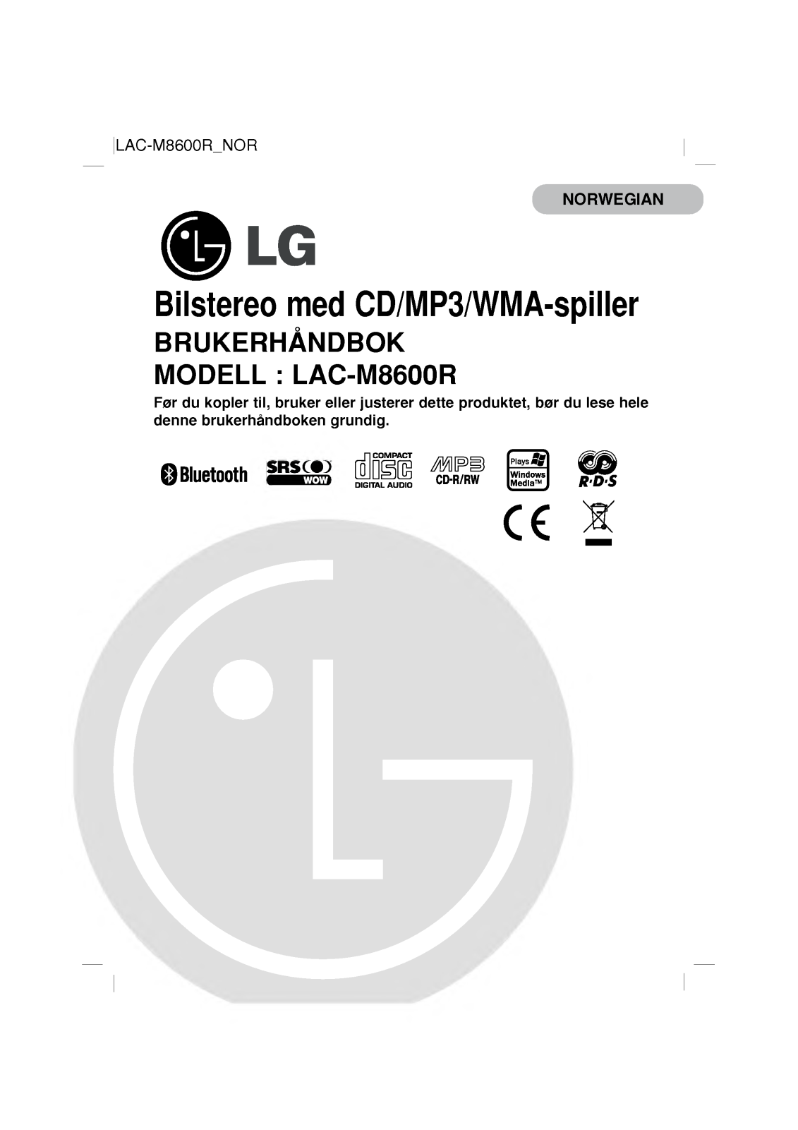 Lg LAC-M8600R User Manual