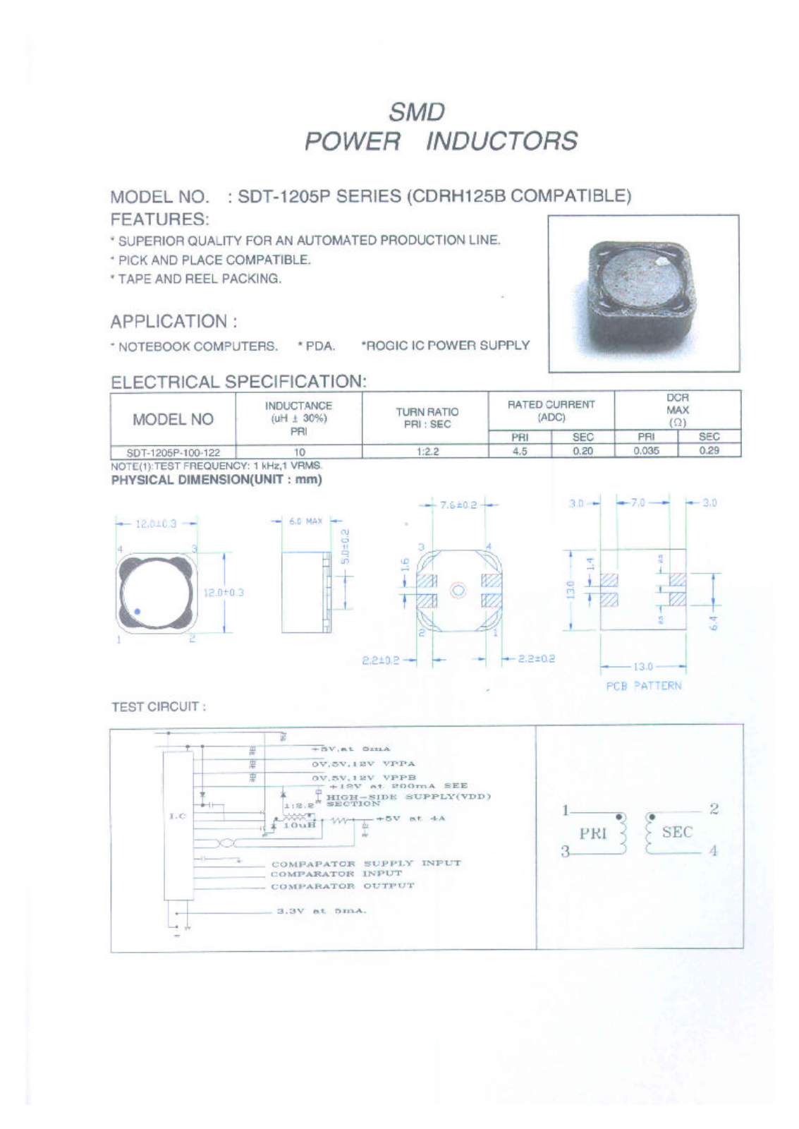 MICRO SDT-1205P Datasheet