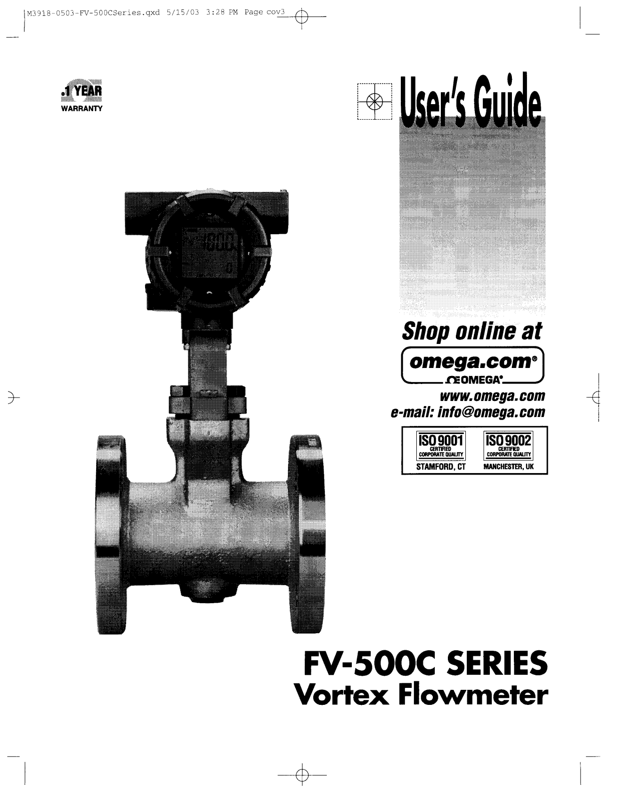 Omega Products FV-500C Installation  Manual