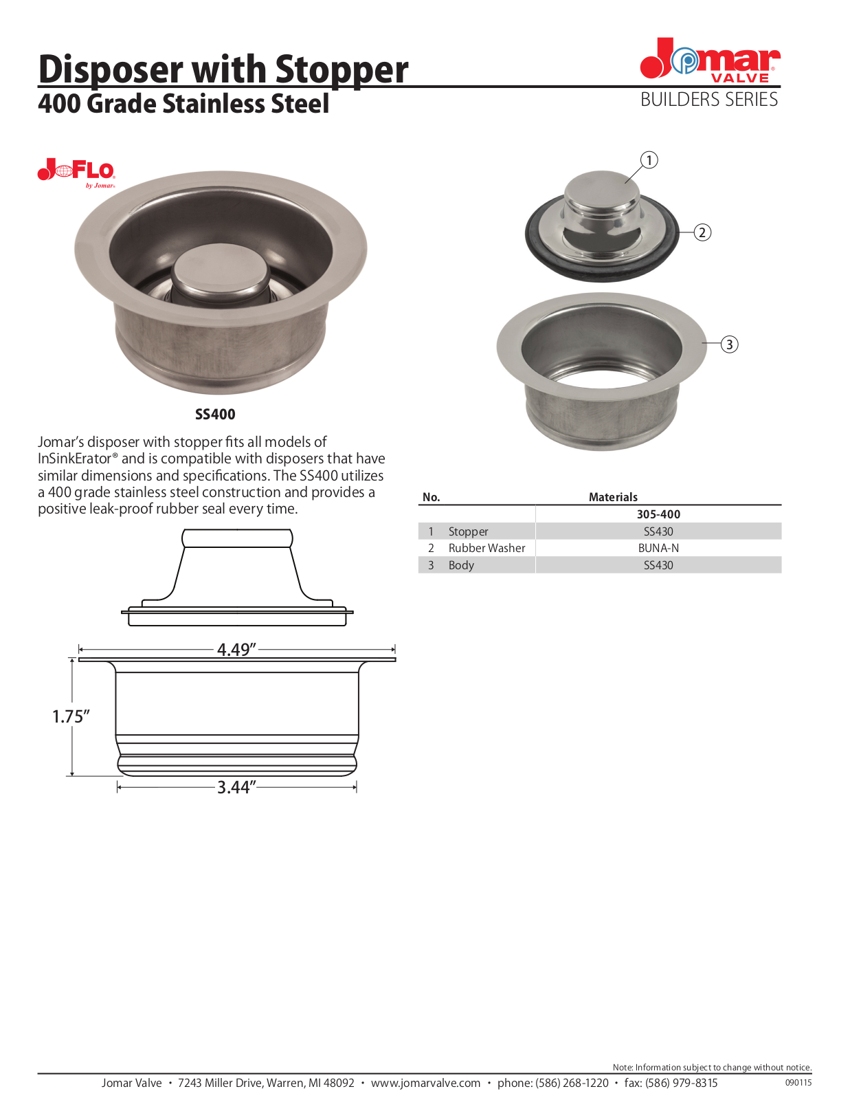 Jomar SS400 User Manual