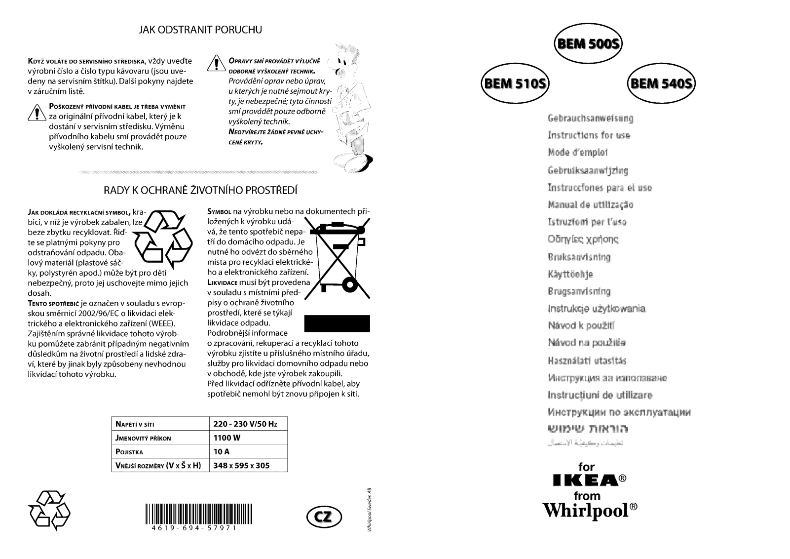IKEA BEM 510S User Manual