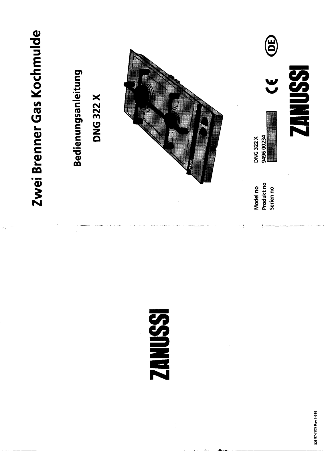 Zanussi DNG322X User Manual