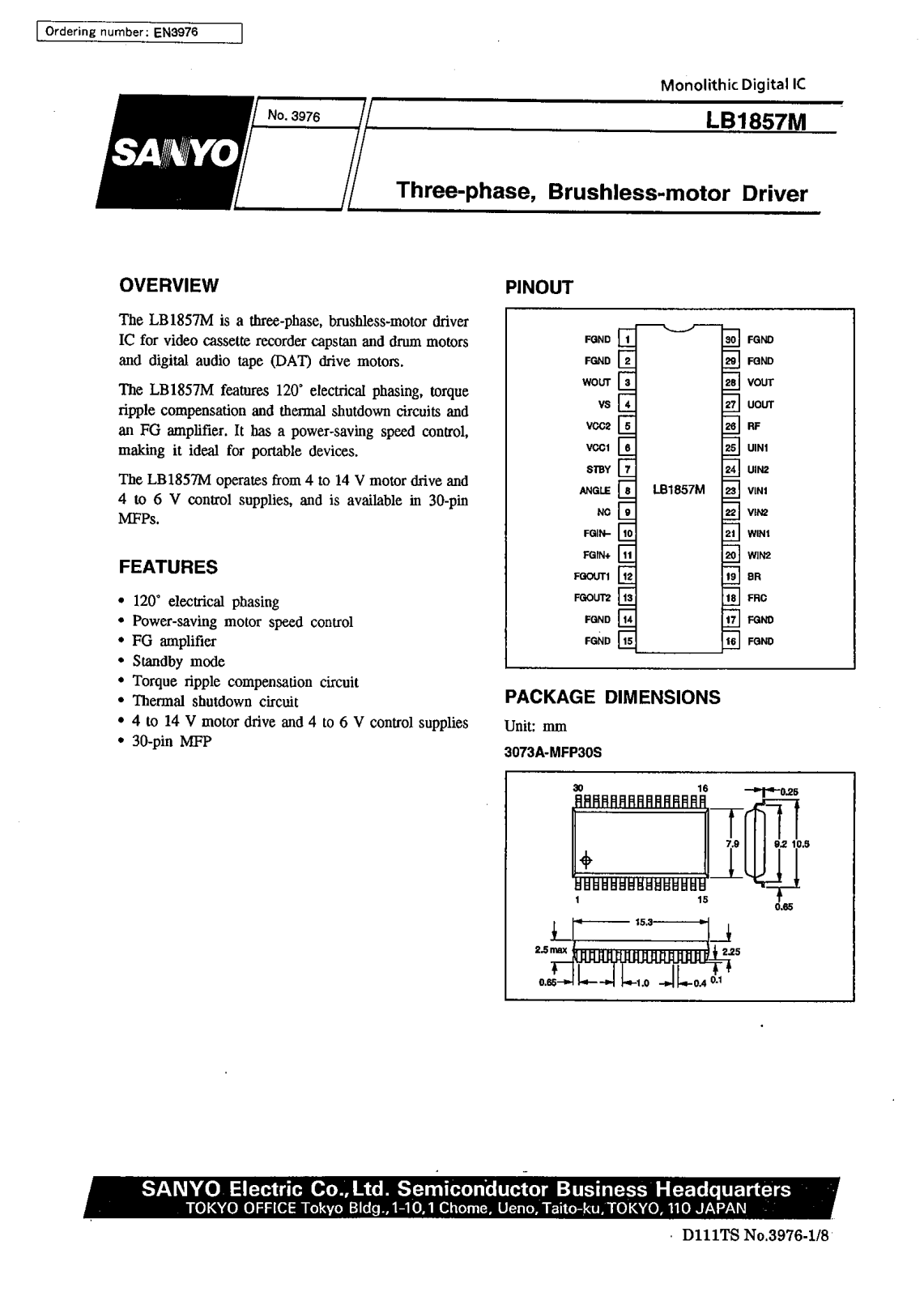 SANYO LB1857M Datasheet