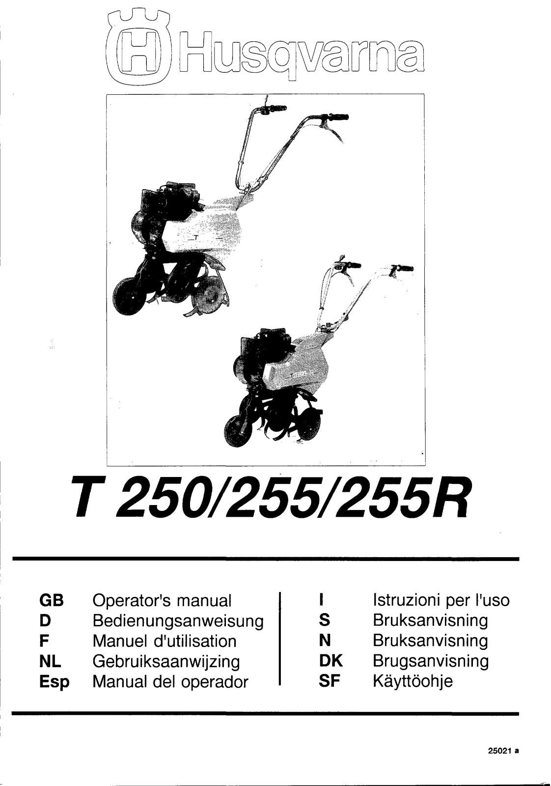 Husqvarna T 255, T 255R, T 250 User Manual