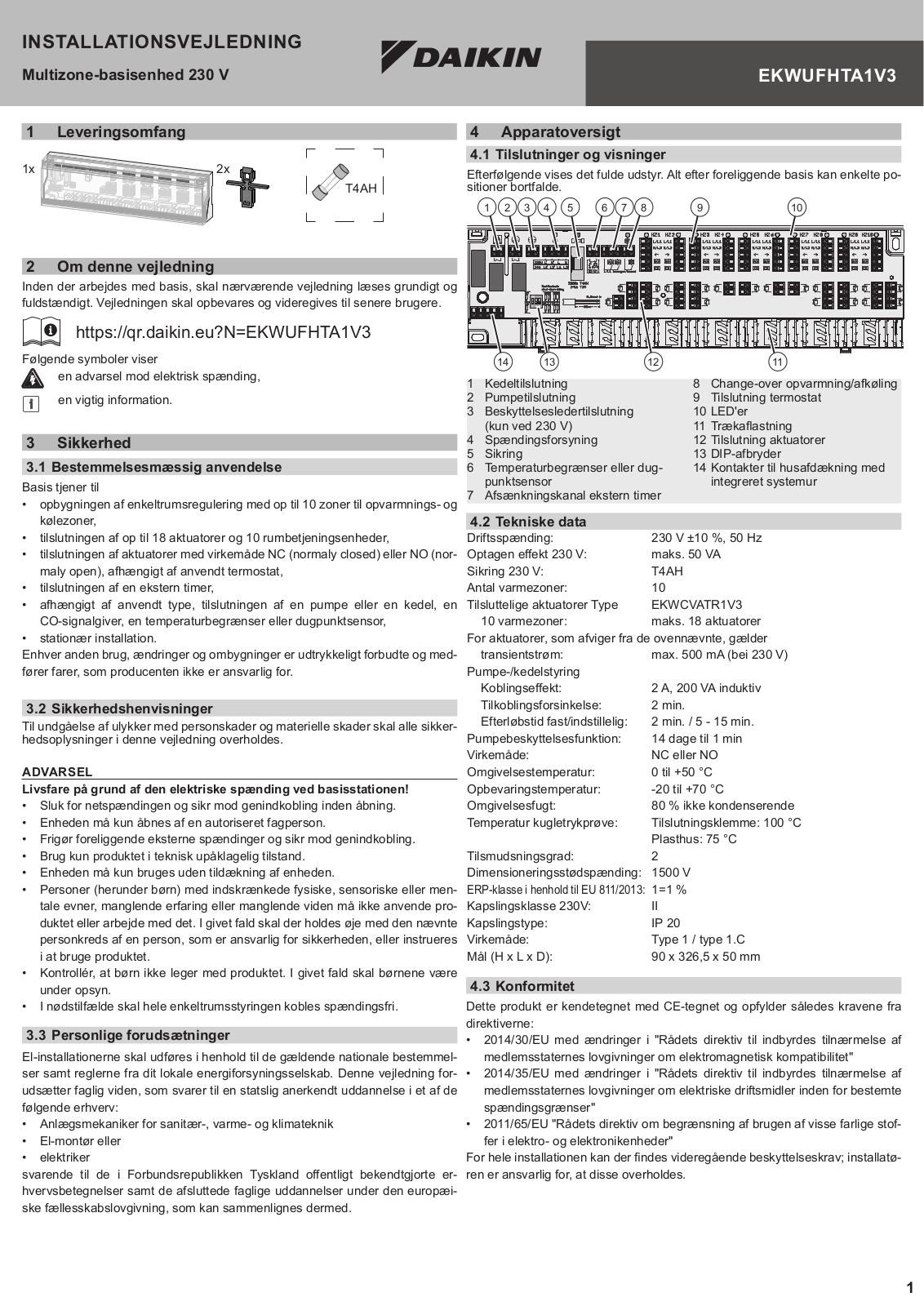 Daikin EKWUFHTA1V3 Installation manuals