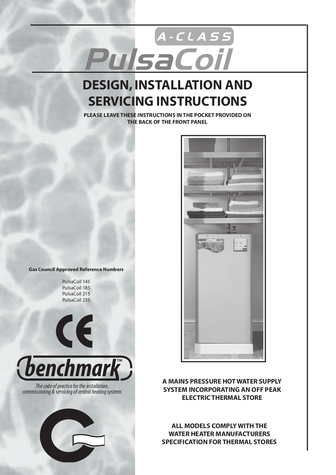 Benchmark PulsaCoil A-Class 145, PulsaCoil A-Class, PulsaCoil A-Class 185, PulsaCoil A-Class 235, PulsaCoil A-Class 215 Design, Installation And Servicing Instructions - ManualMachine.com