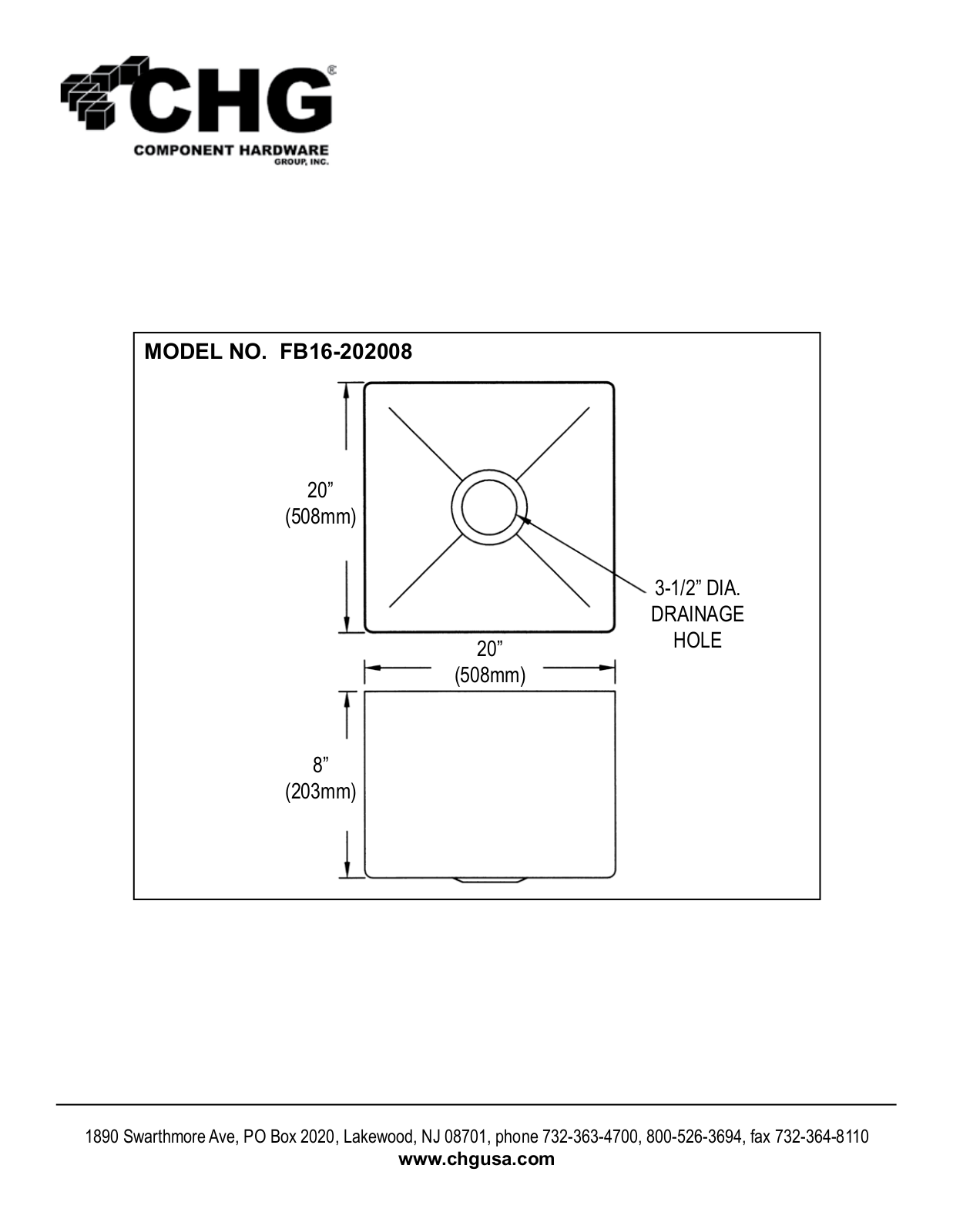 Component Hardware FB16-202008 User Manual