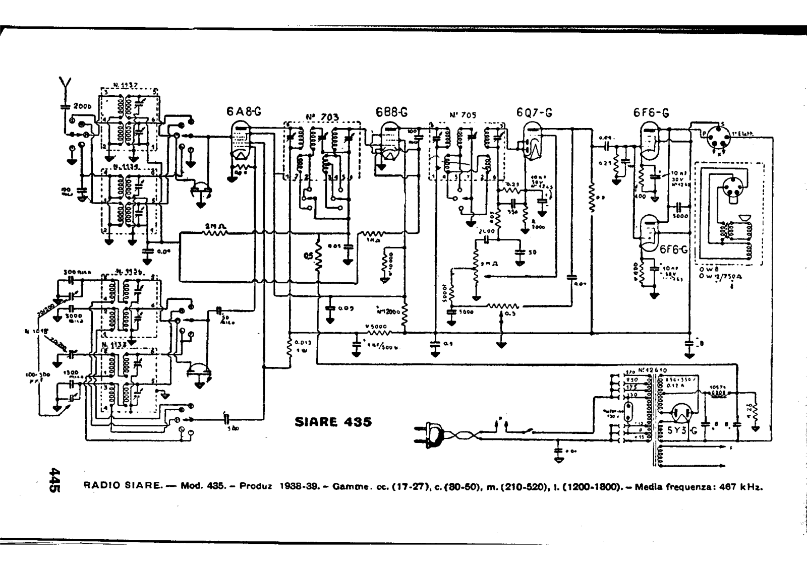 Siare Crosley 435 schematic